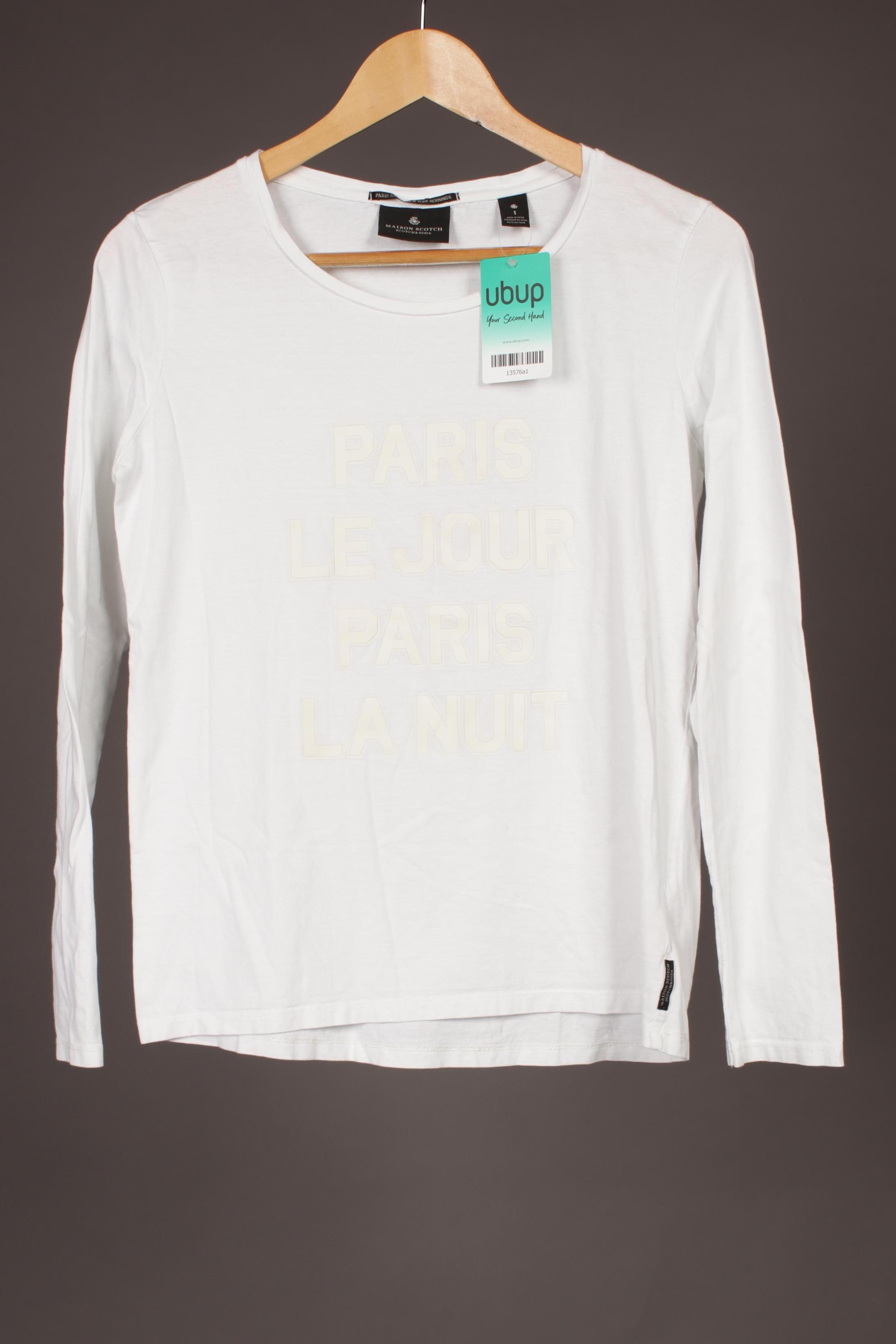 

Maison Scotch Damen Langarmshirt, weiß, Gr. 36
