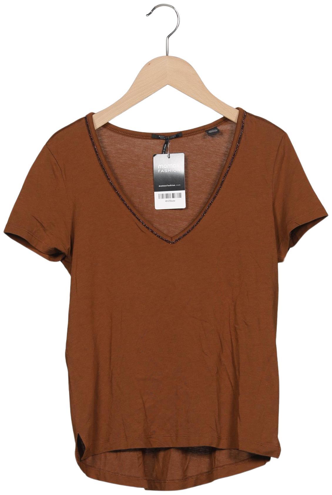 

Maison Scotch Damen T-Shirt, braun, Gr. 34