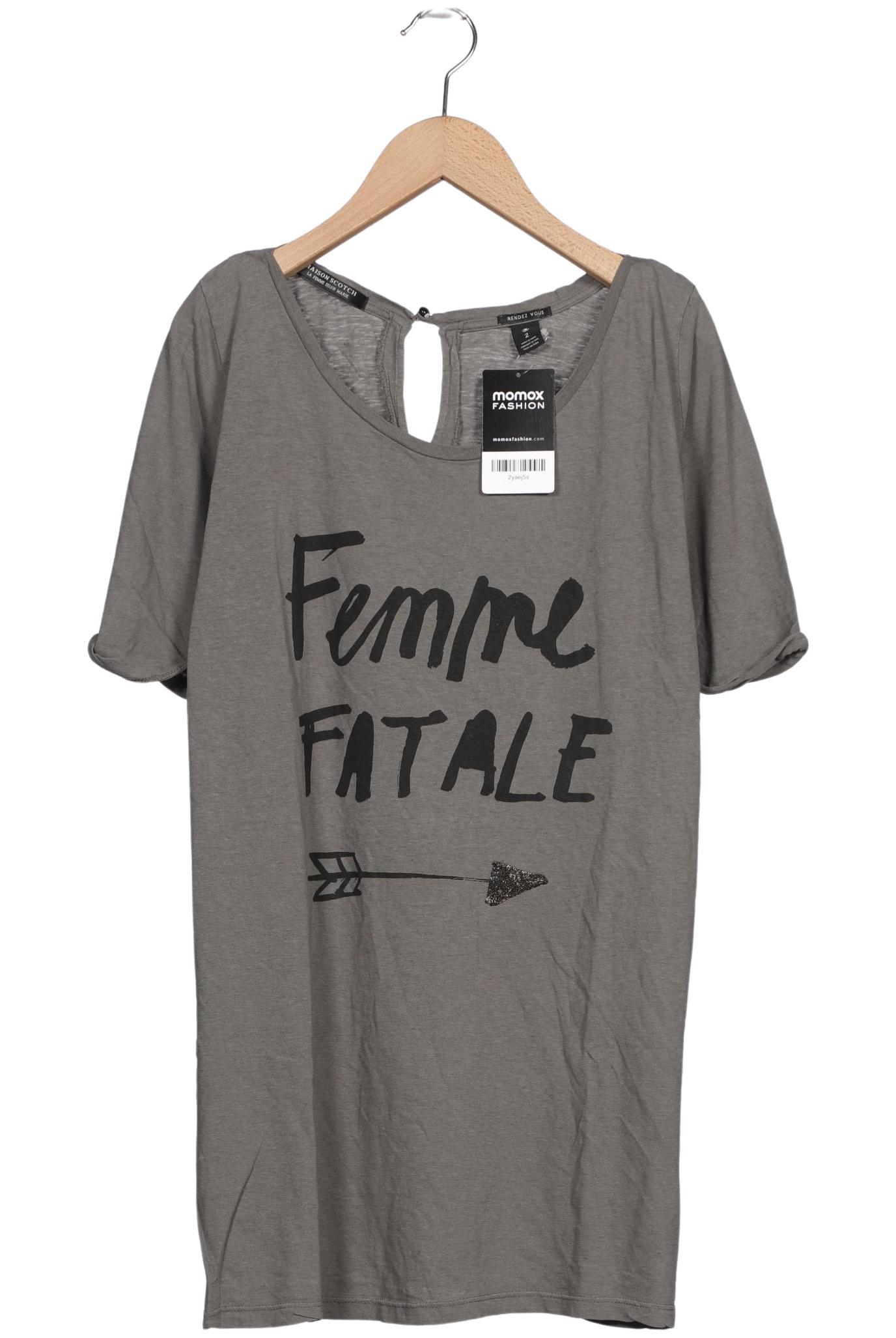 

Maison Scotch Damen T-Shirt, grau, Gr. 38