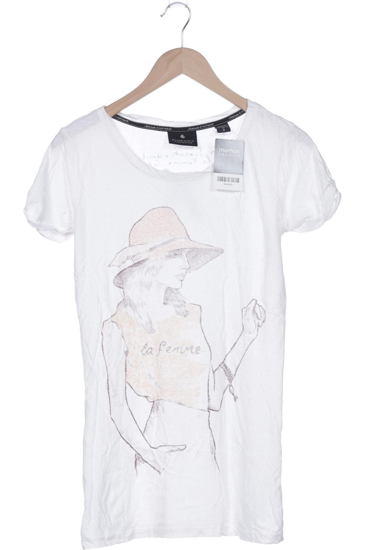 

Maison Scotch Damen T-Shirt, weiß, Gr. 38