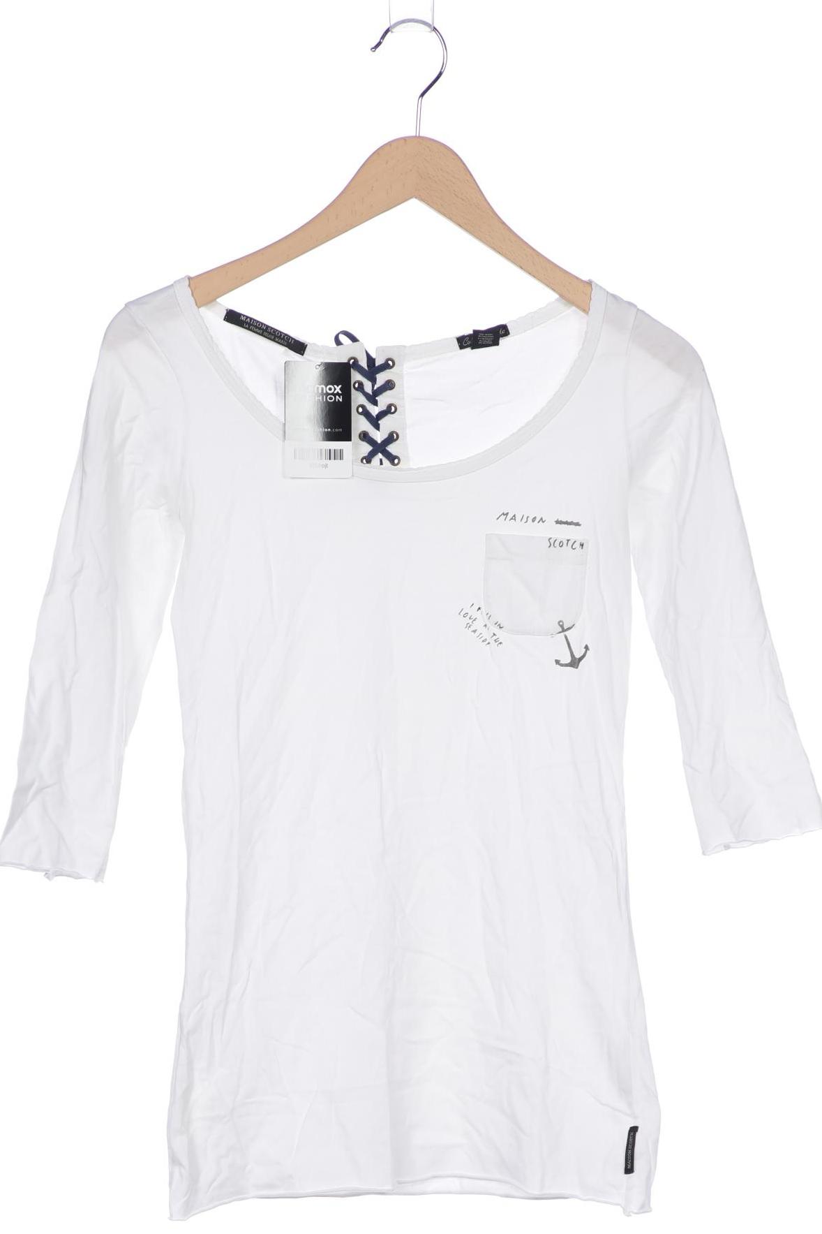 

Maison Scotch Damen Langarmshirt, weiß, Gr. 34