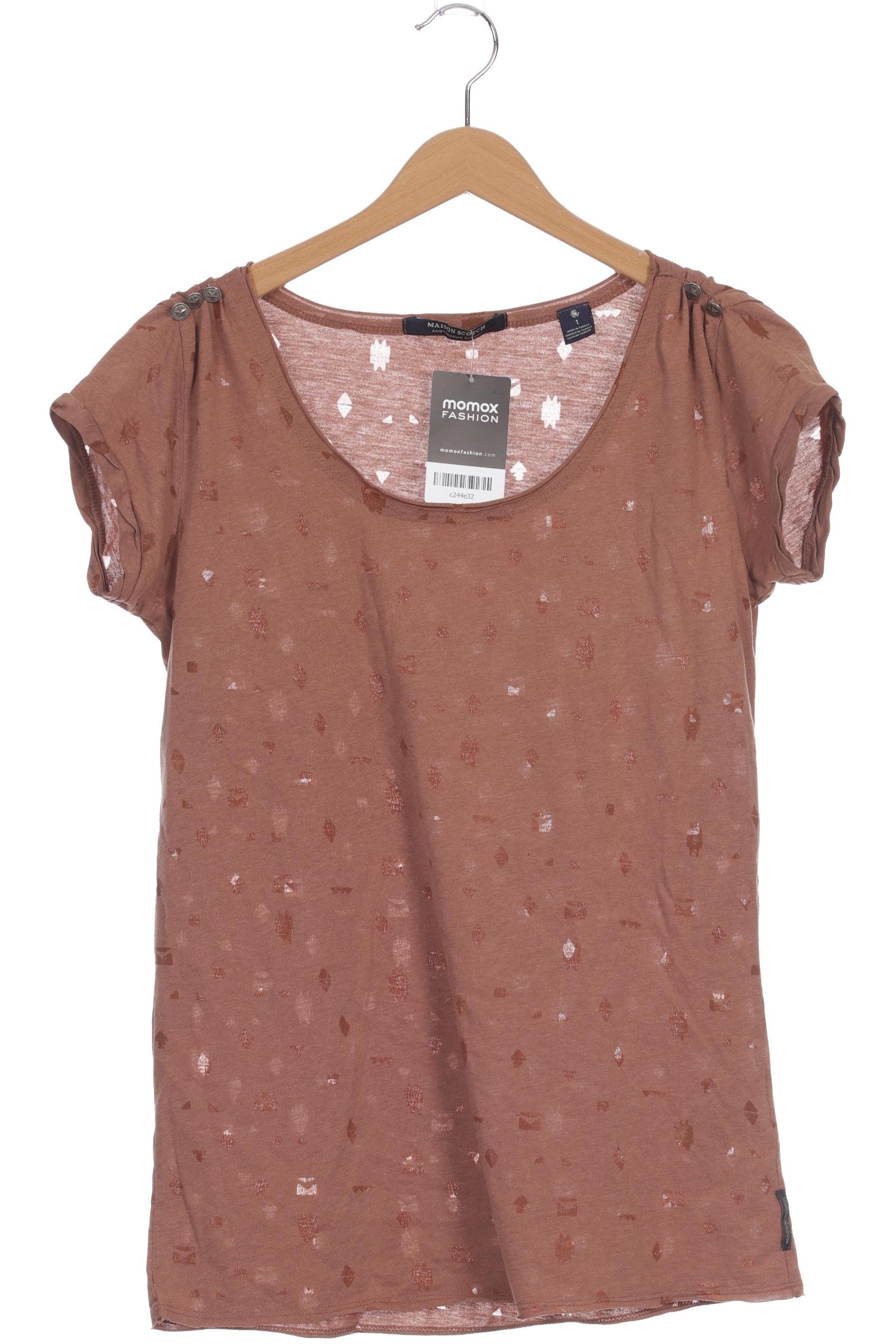 

Maison Scotch Damen T-Shirt, braun, Gr. 36