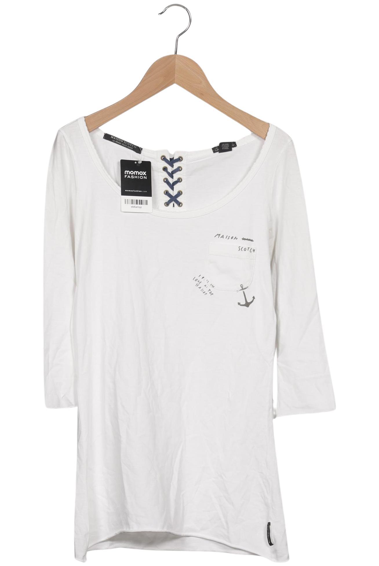

Maison Scotch Damen Langarmshirt, weiß, Gr. 34