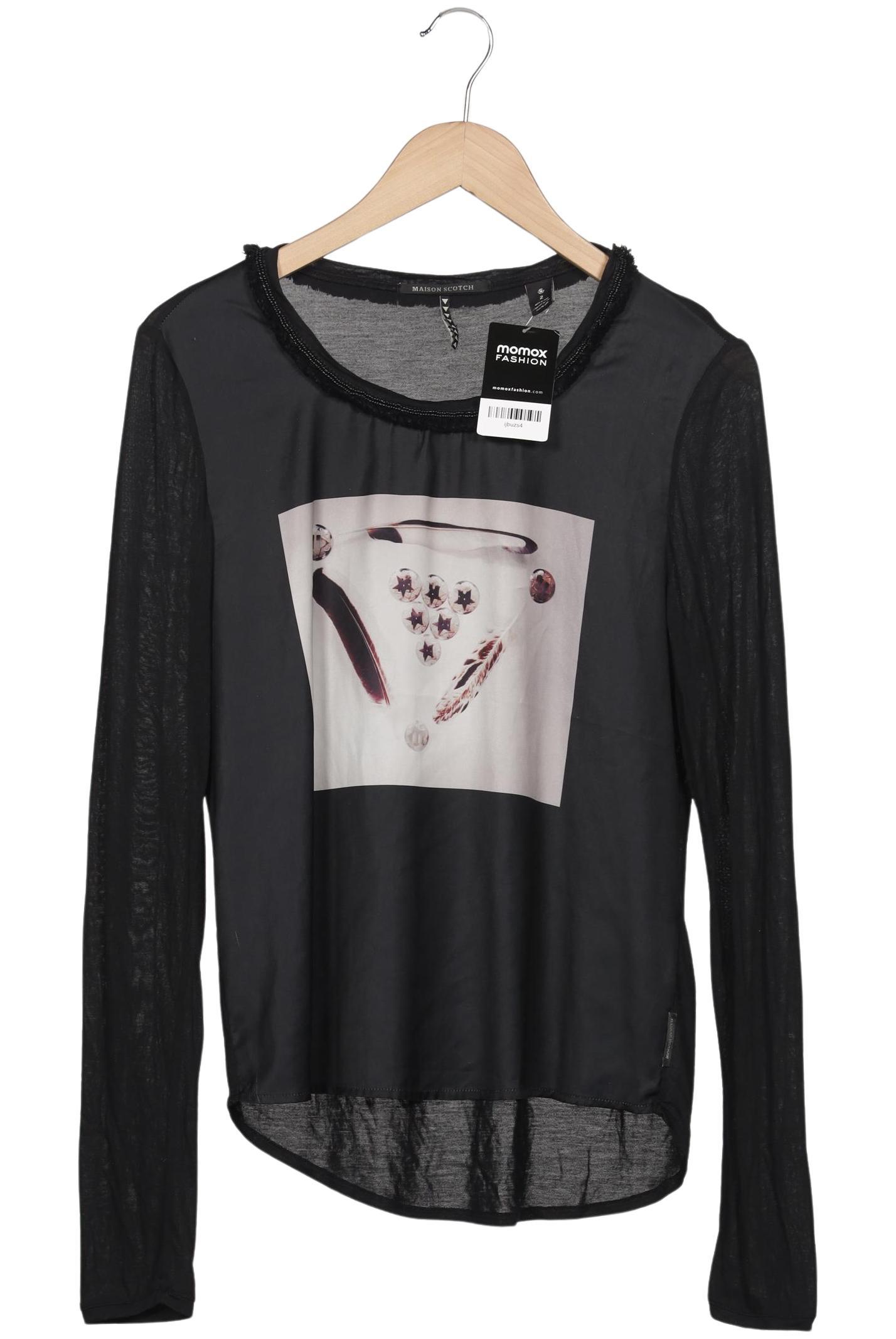 

Maison Scotch Damen Langarmshirt, schwarz, Gr. 38