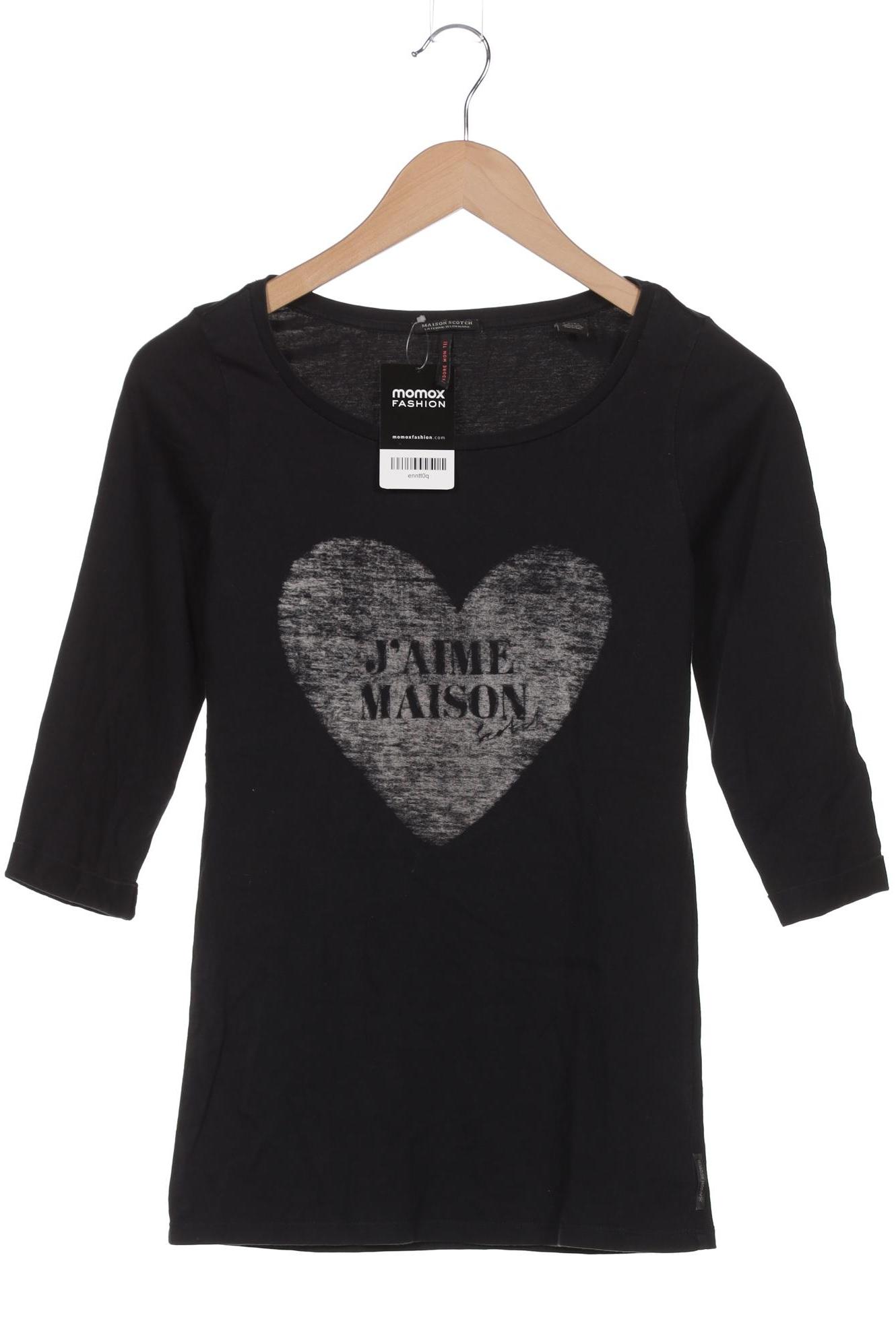 

Maison Scotch Damen Langarmshirt, schwarz, Gr. 34