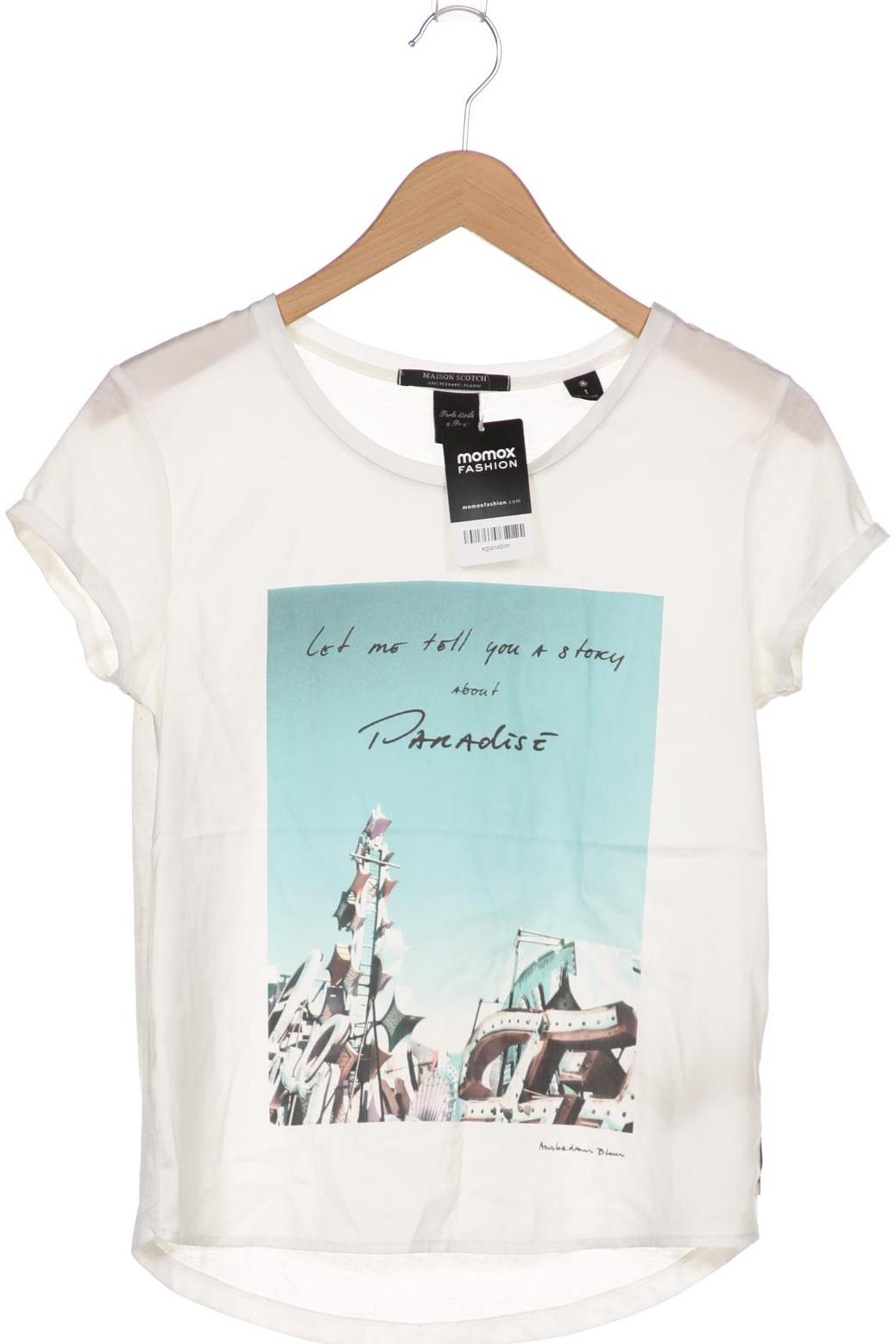 

Maison Scotch Damen T-Shirt, weiß, Gr. 36