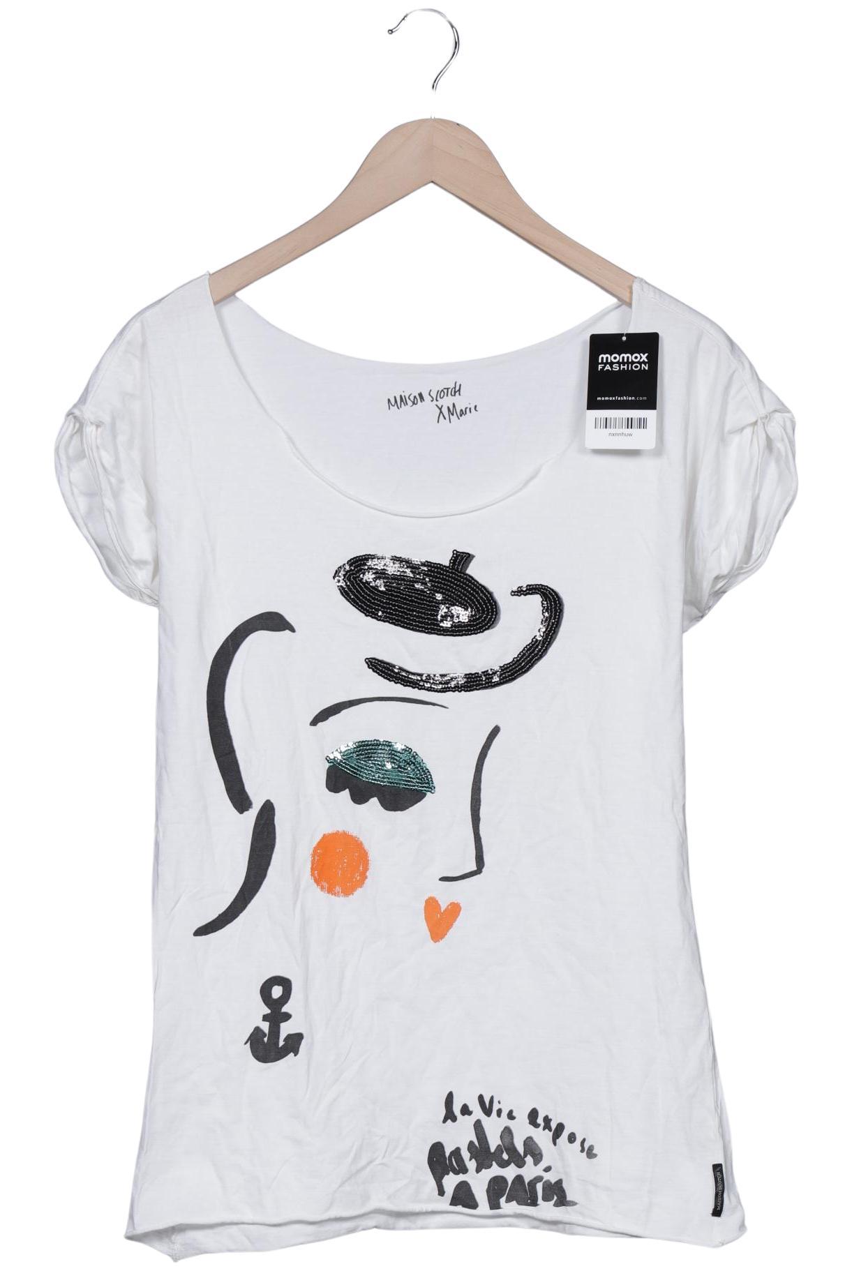 

Maison Scotch Damen T-Shirt, weiß, Gr. 38