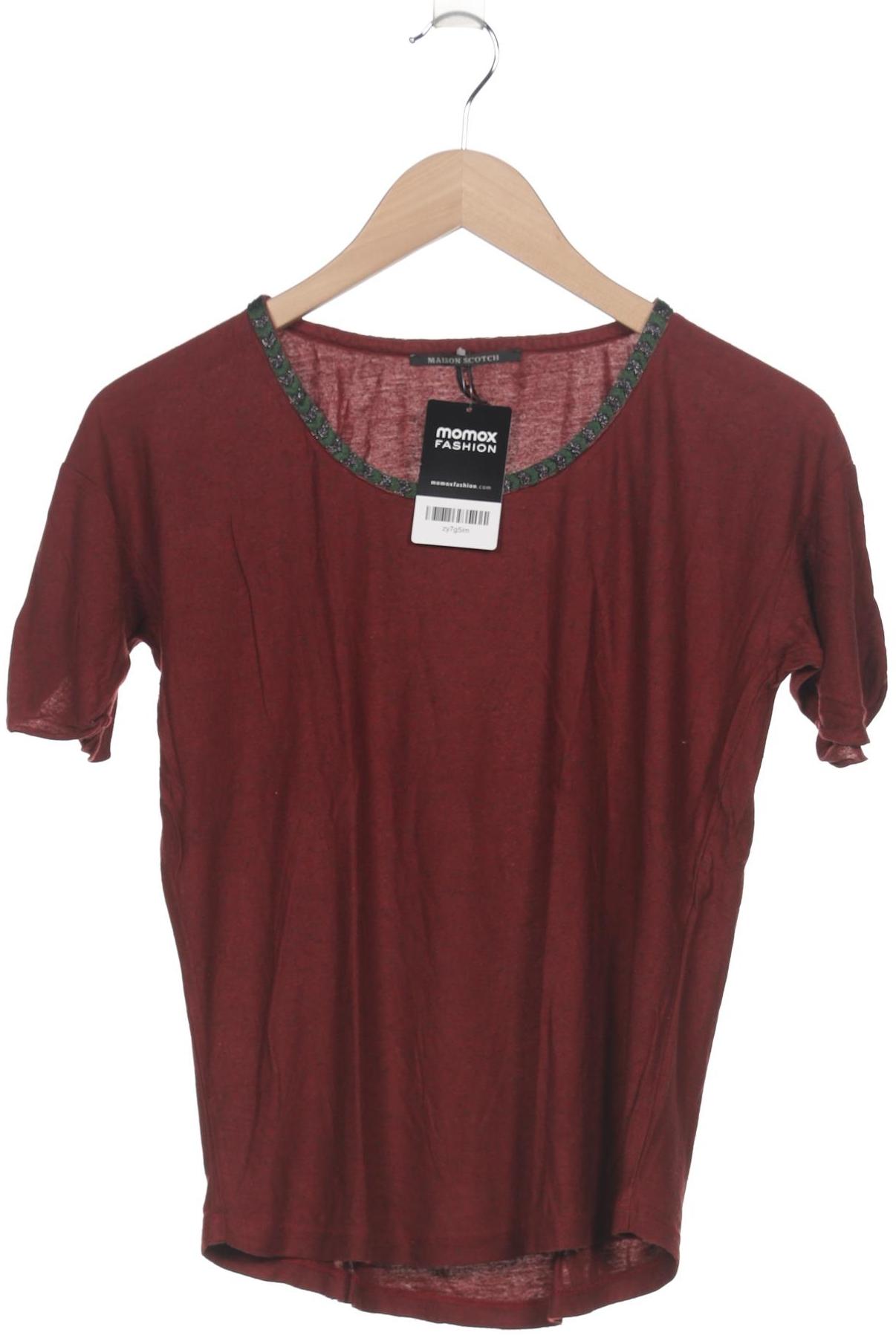 

Maison Scotch Damen T-Shirt, bordeaux, Gr. 38