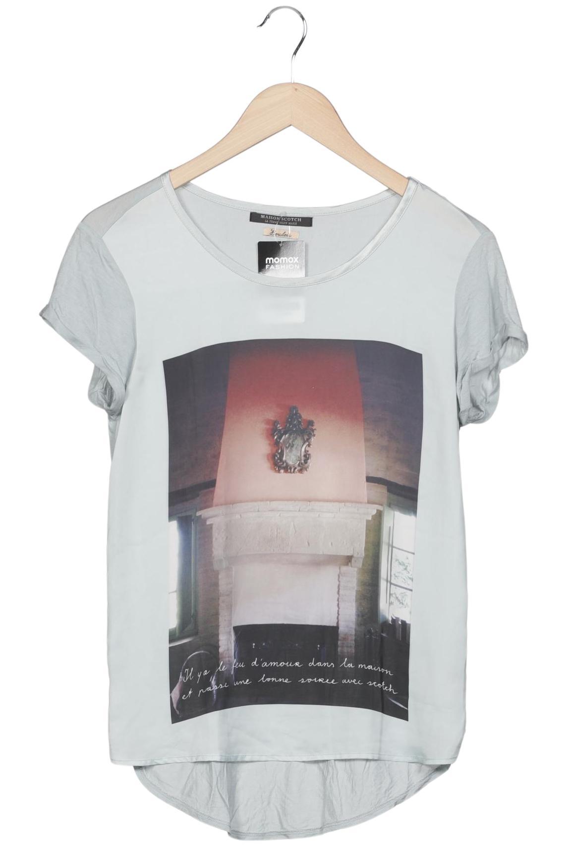 

Maison Scotch Damen T-Shirt, hellblau, Gr. 36