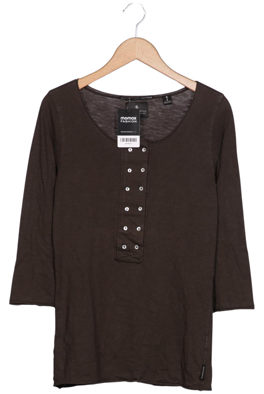 

Maison Scotch Damen Langarmshirt, braun, Gr. 38