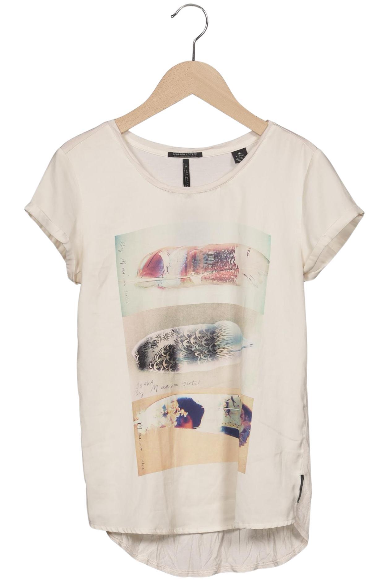 

Maison Scotch Damen T-Shirt, cremeweiß, Gr. 34