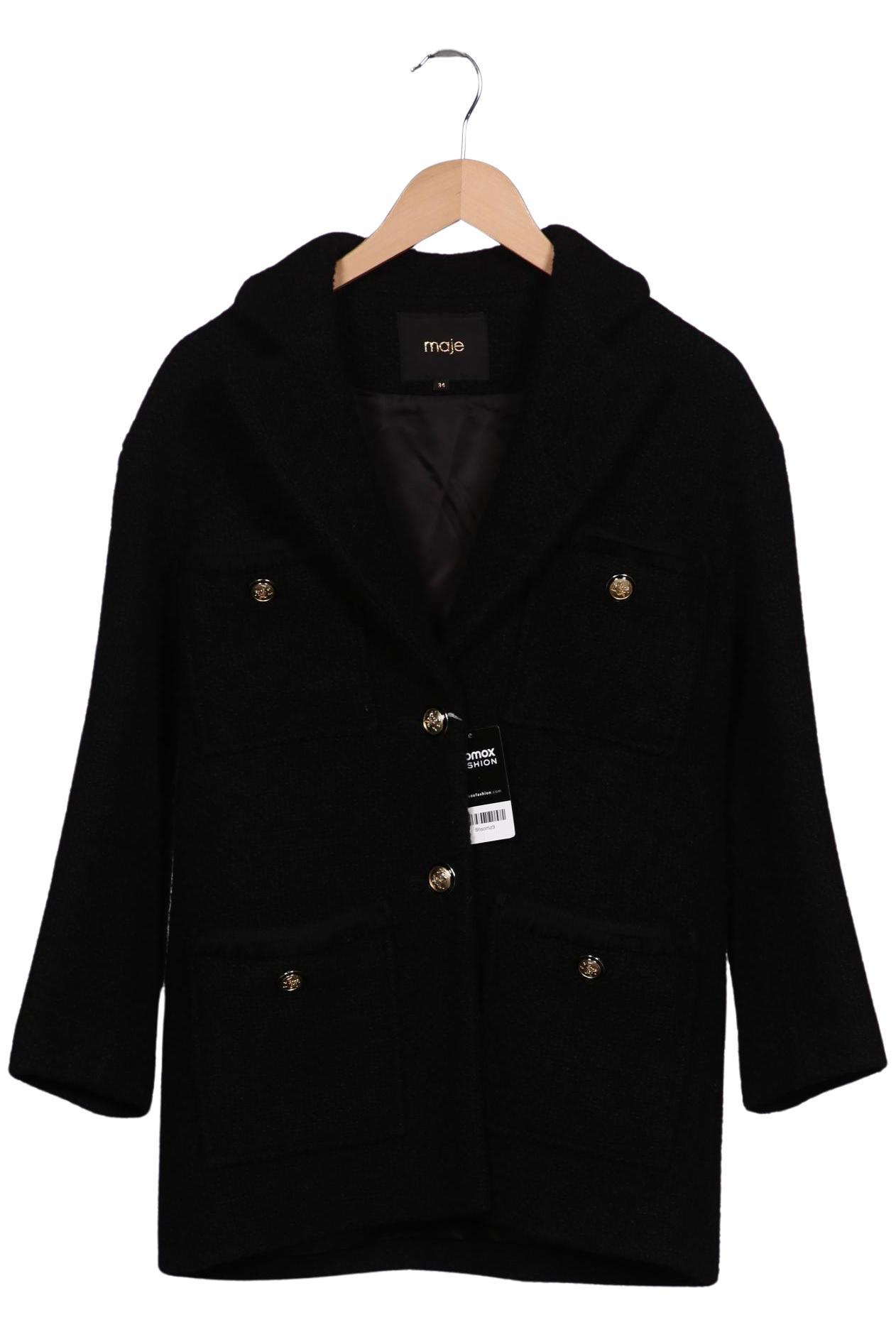 

maje Damen Mantel, schwarz, Gr. 34
