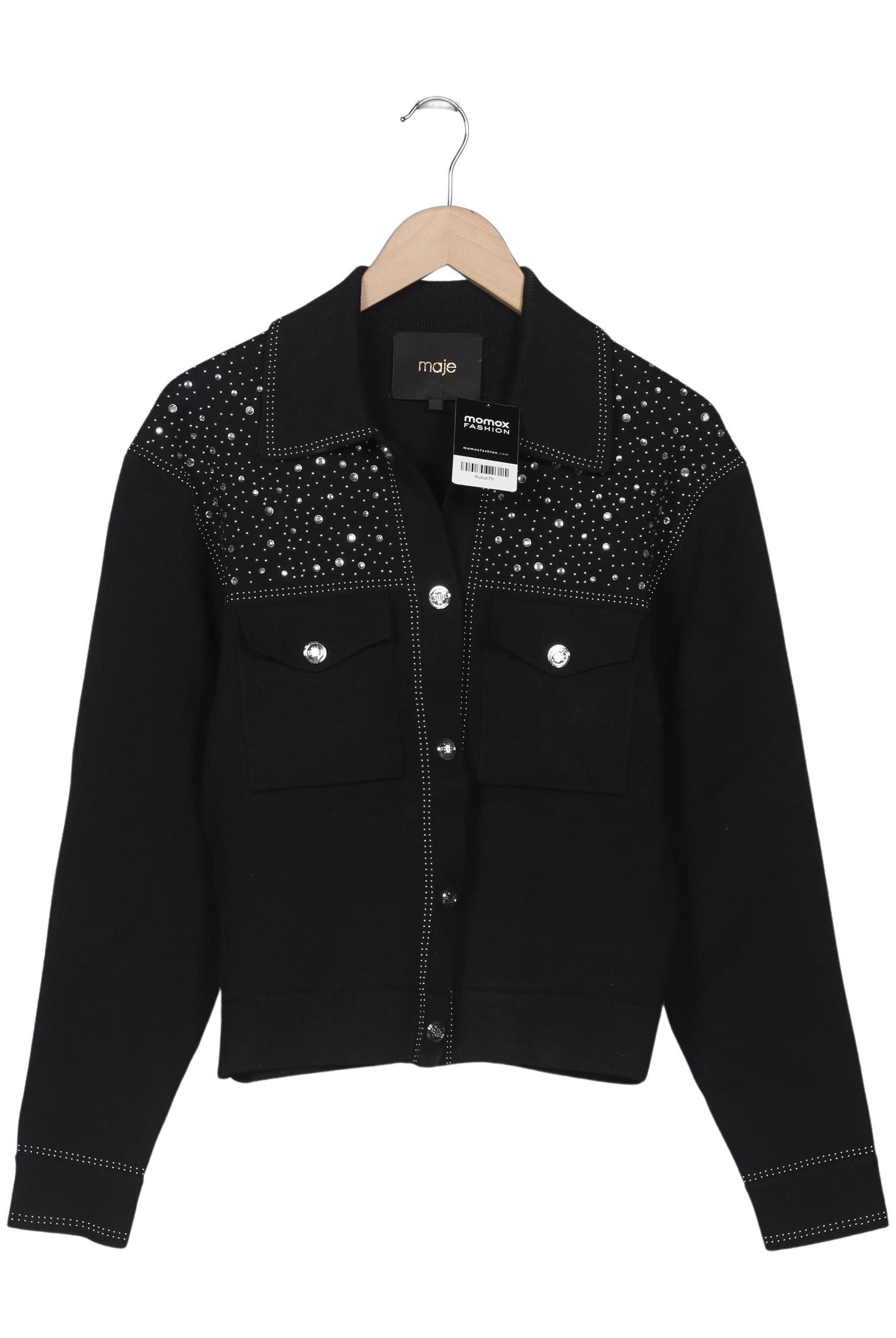 

maje Damen Strickjacke, schwarz, Gr. 38