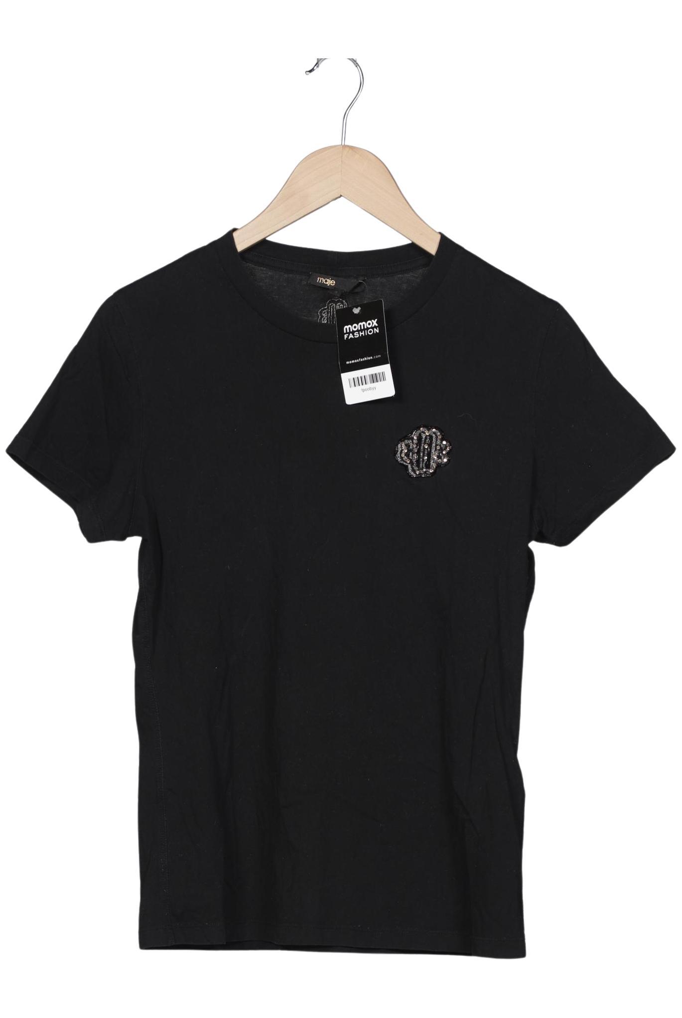 

maje Damen T-Shirt, schwarz, Gr. 38