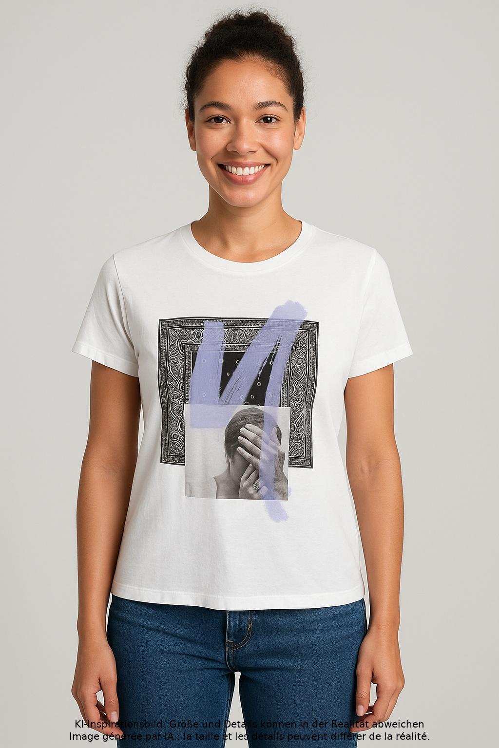 

maje Damen T-Shirt, weiß, Gr. 36