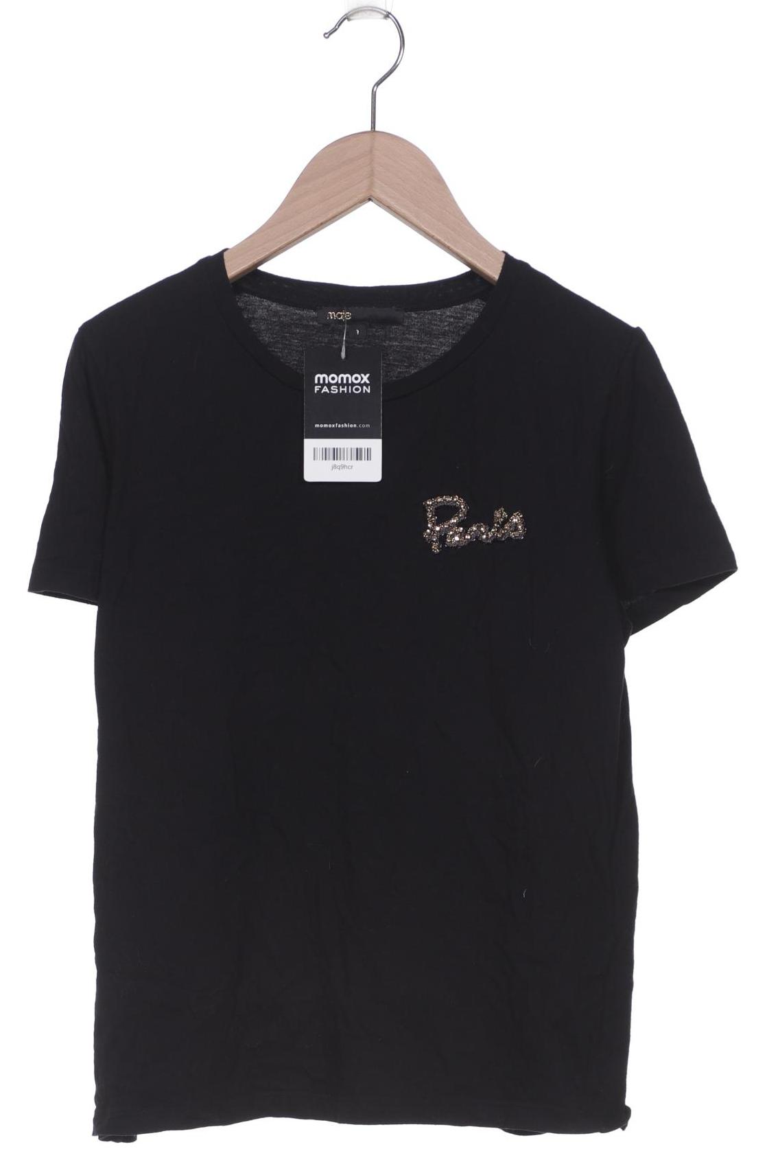 

maje Damen T-Shirt, schwarz, Gr. 36