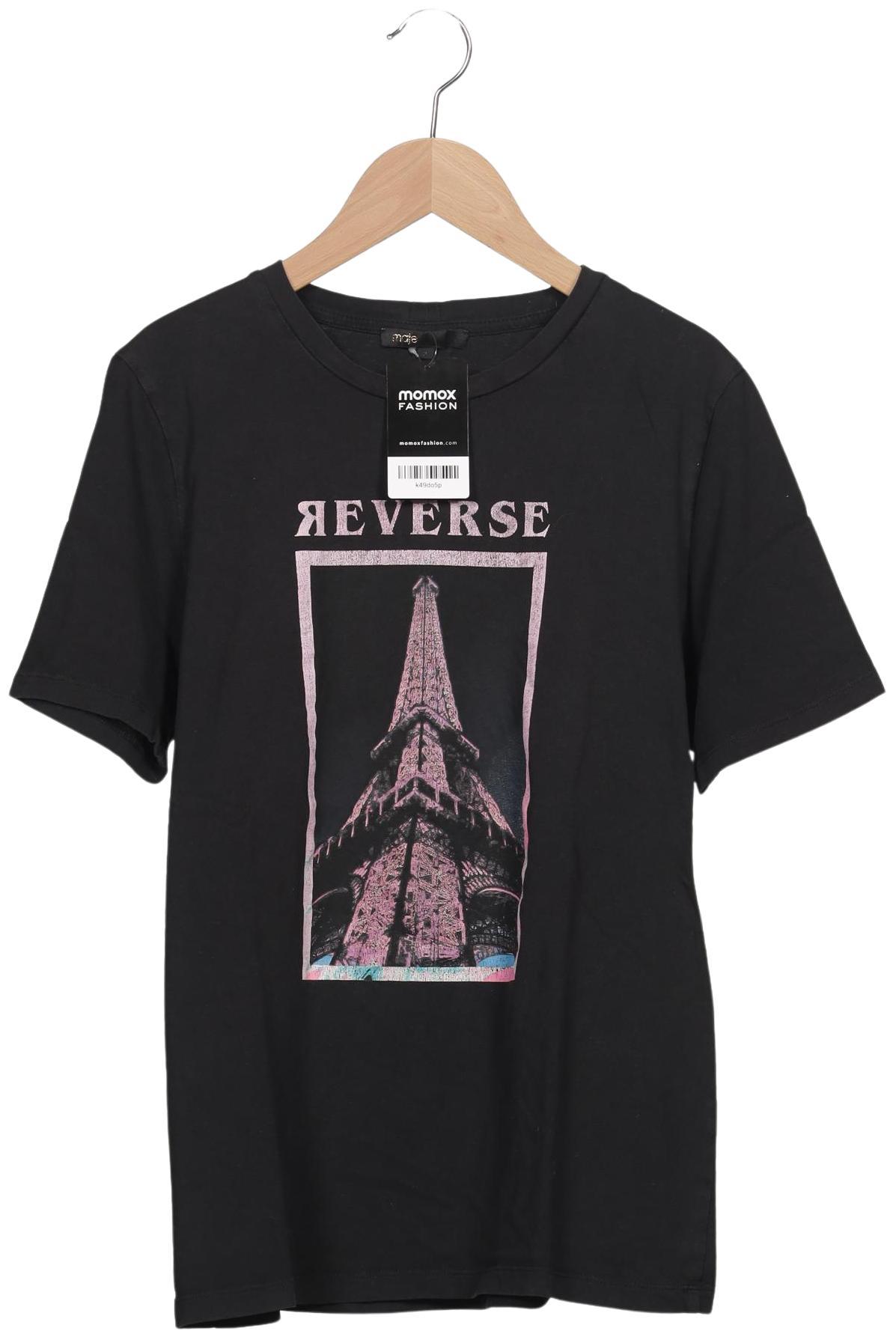 

maje Damen T-Shirt, schwarz, Gr. 38