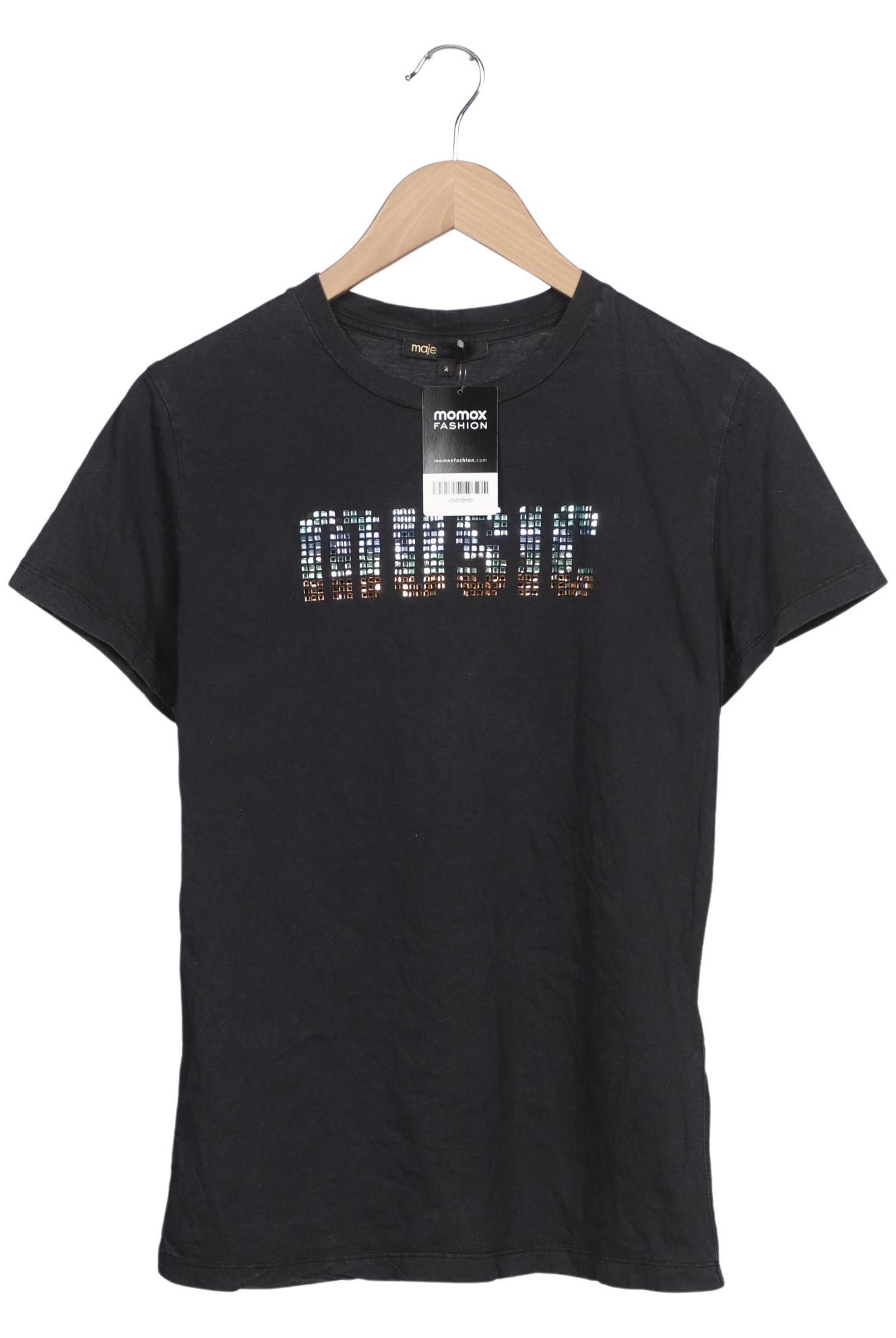 

maje Damen T-Shirt, schwarz, Gr. 38