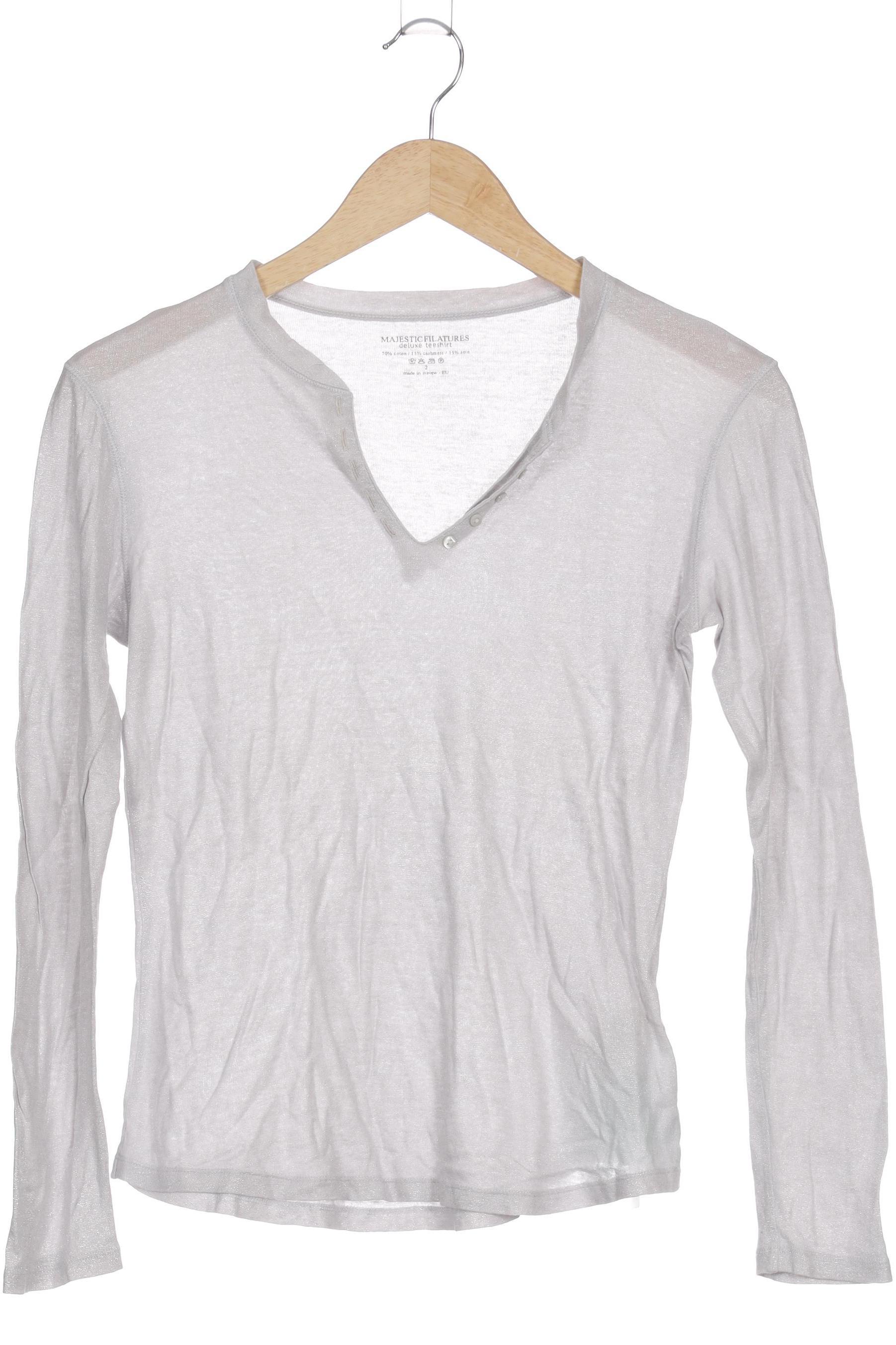 

Majestic Filatures Damen Langarmshirt, silber, Gr.
