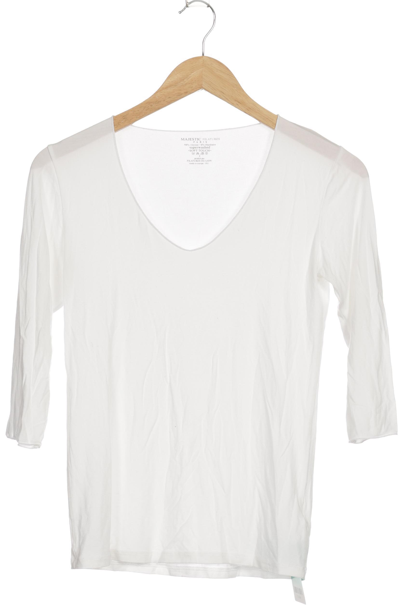 

Majestic Filatures Damen Langarmshirt, weiß, Gr.