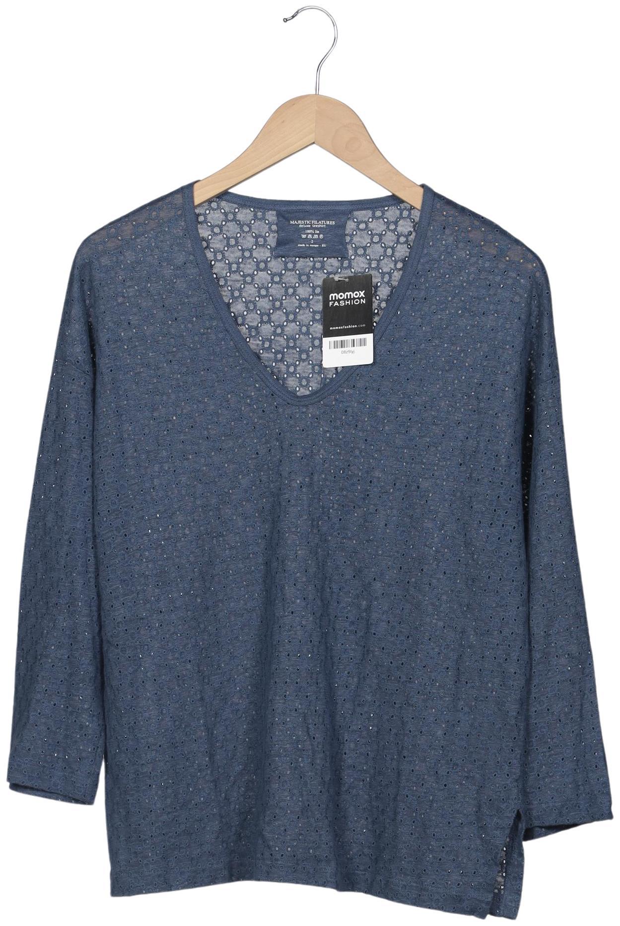 

Majestic Filatures Damen Langarmshirt, blau, Gr. 34
