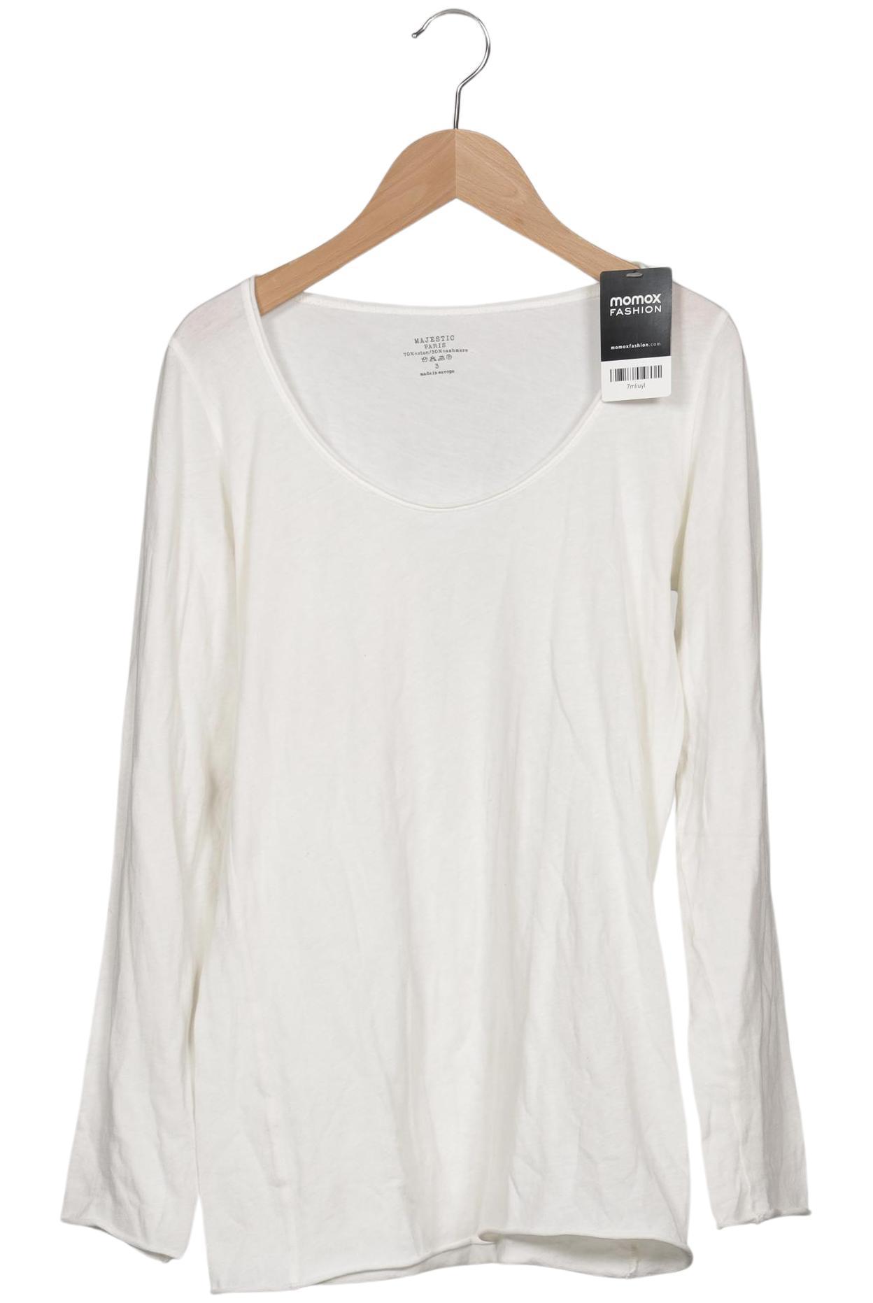 

Majestic Filatures Damen Langarmshirt, weiß, Gr. 36