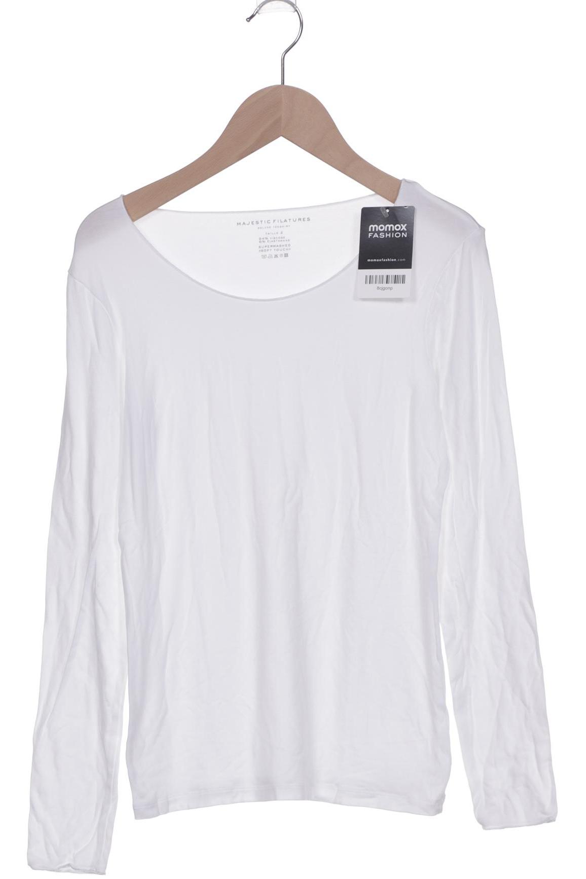 

Majestic Filatures Damen Langarmshirt, weiß, Gr. 34