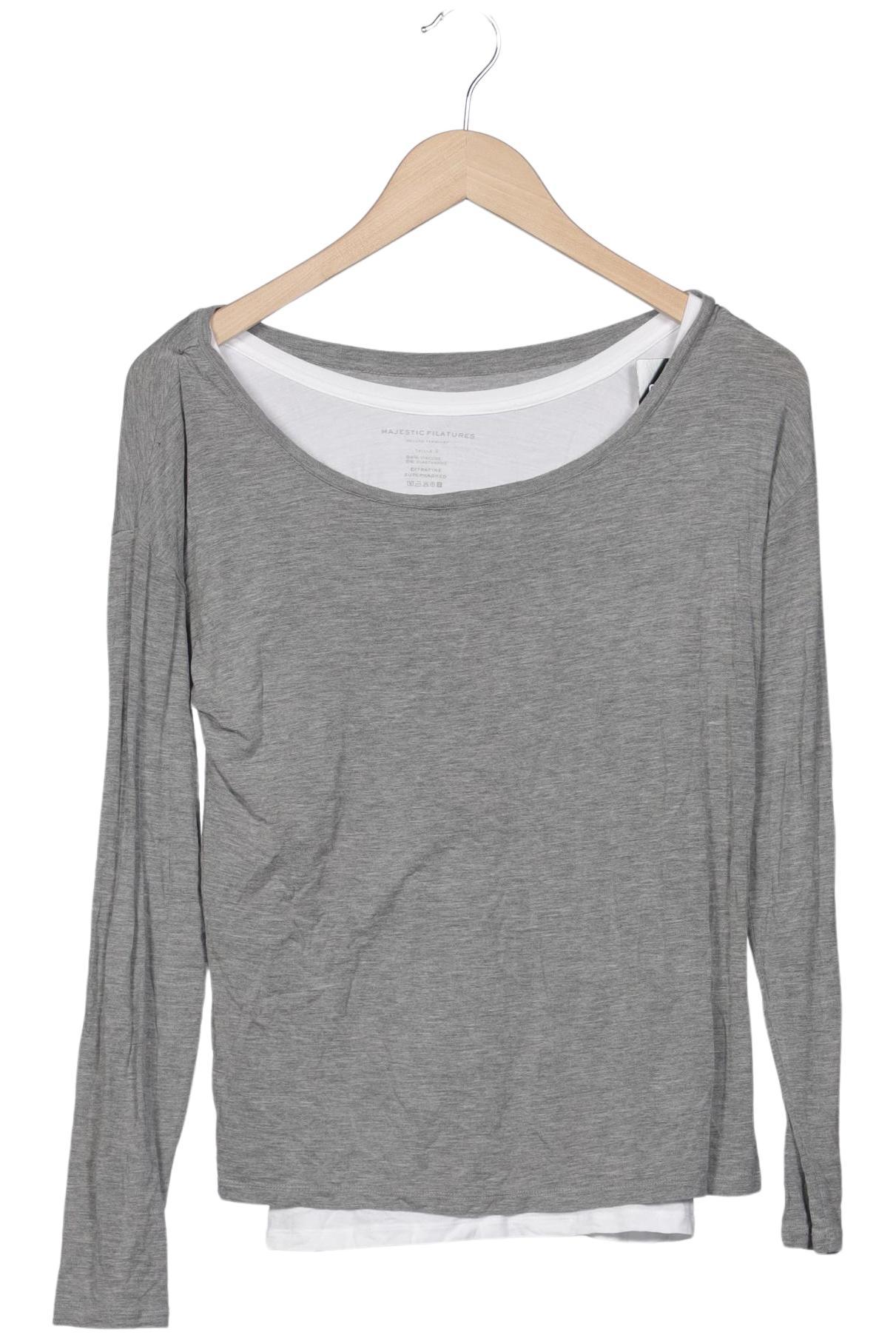 

Majestic Filatures Damen Langarmshirt, grau, Gr. 34