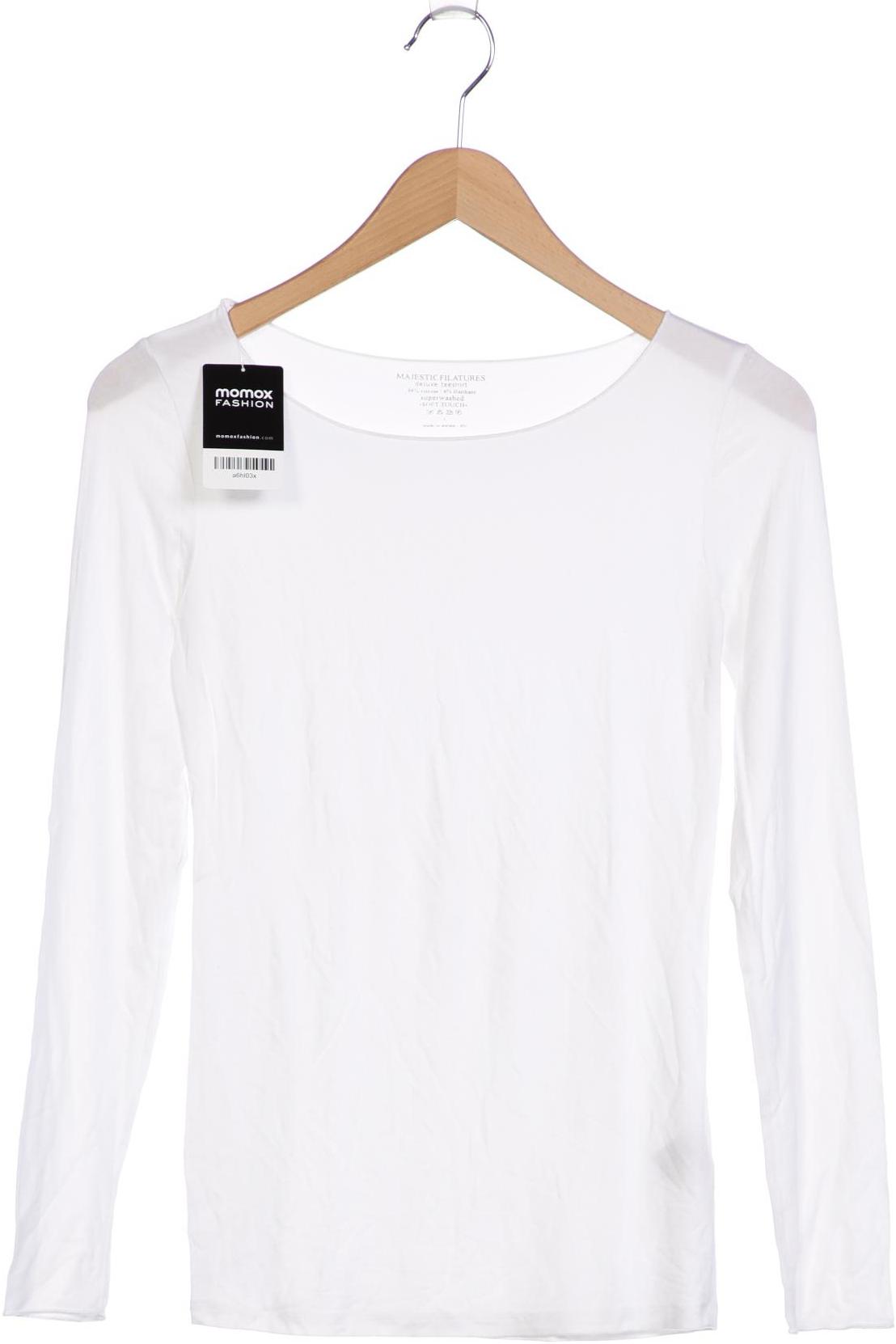 

Majestic Filatures Damen Langarmshirt, weiß, Gr. 42