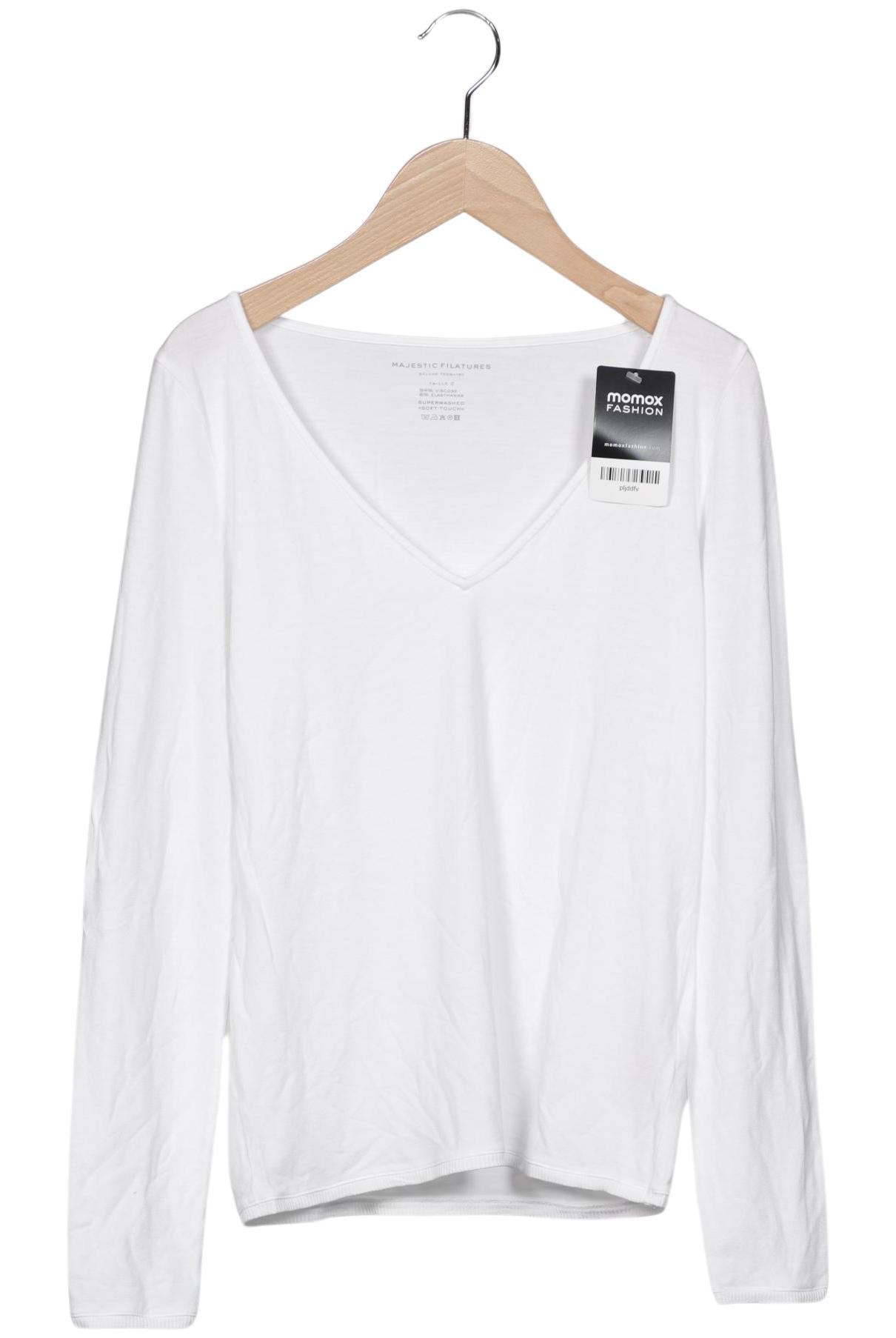

Majestic Filatures Damen Langarmshirt, weiß, Gr. 34
