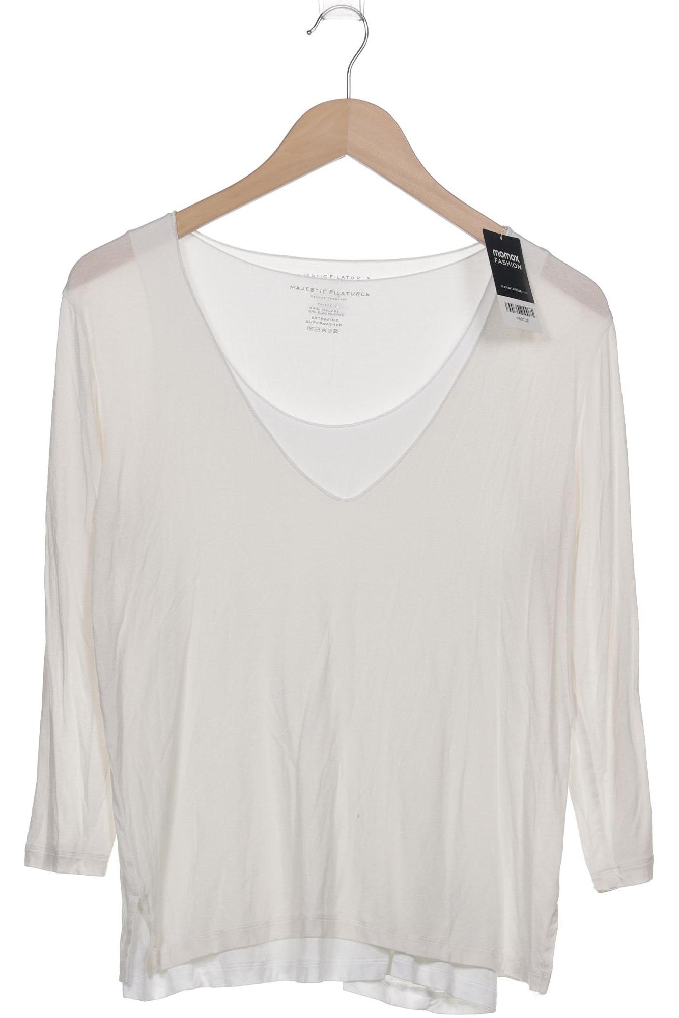 

Majestic Filatures Damen Langarmshirt, weiß, Gr. 34