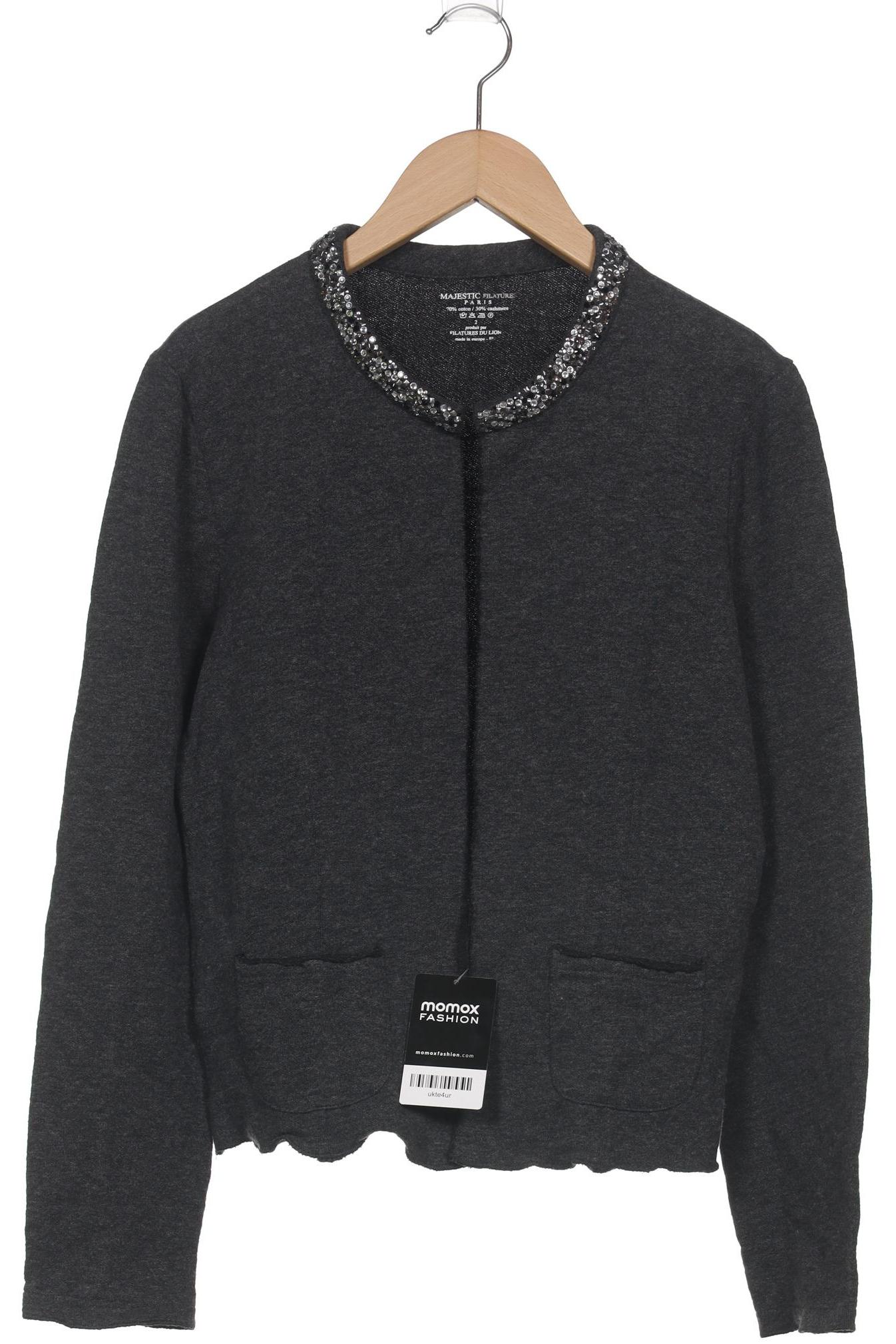 

Majestic Filatures Damen Strickjacke, grau, Gr. 34
