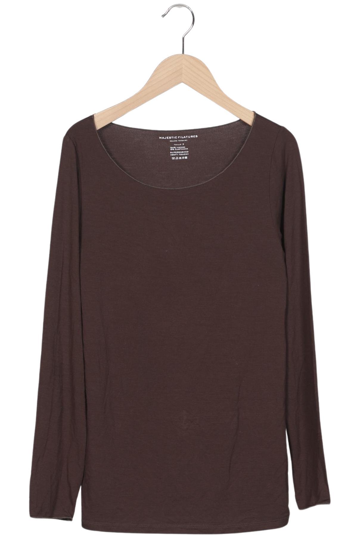 

Majestic Filatures Damen Langarmshirt, braun, Gr. 36