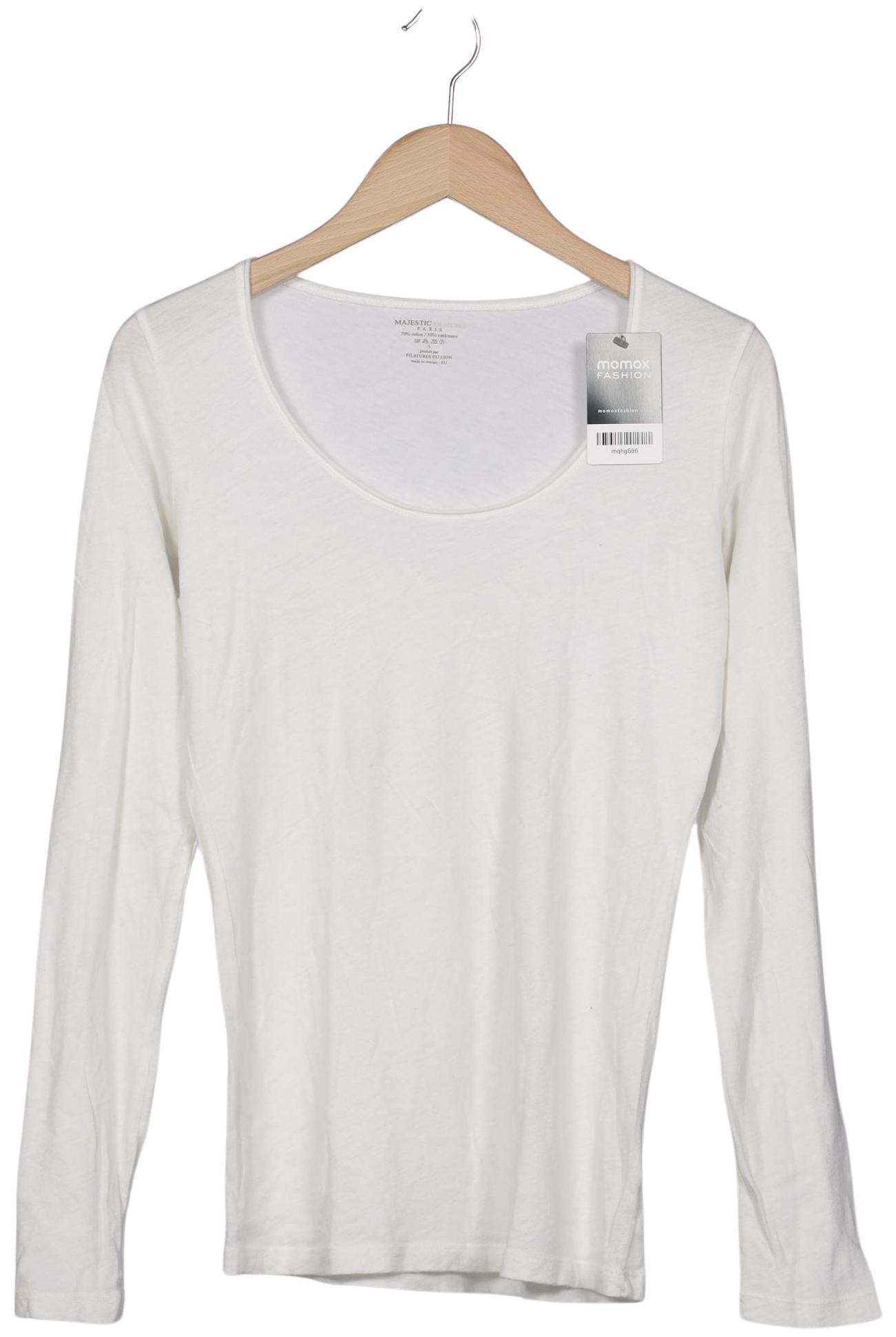

Majestic Filatures Damen Langarmshirt, weiß, Gr. 36