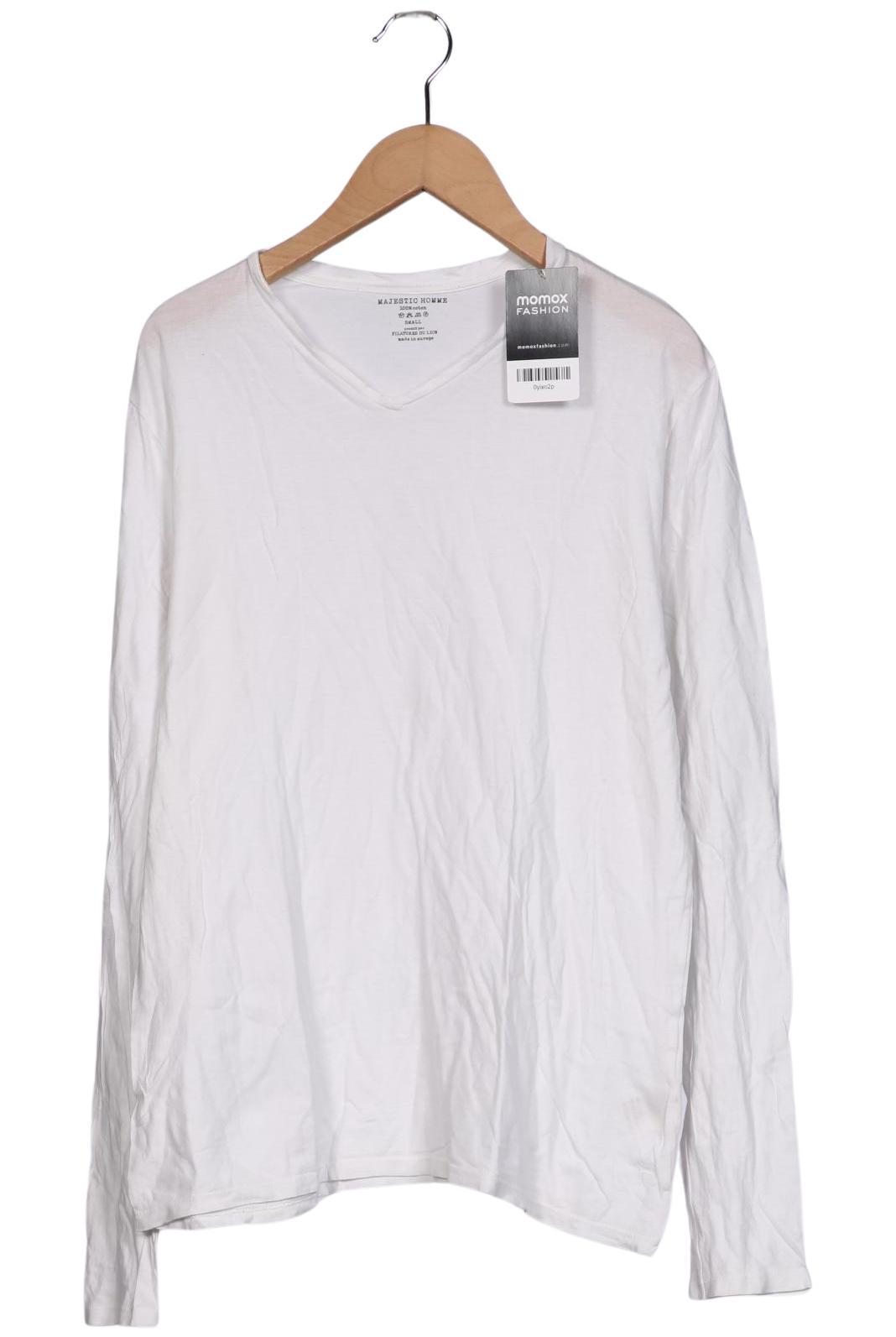 

Majestic Filatures Herren Langarmshirt, weiß, Gr. 46