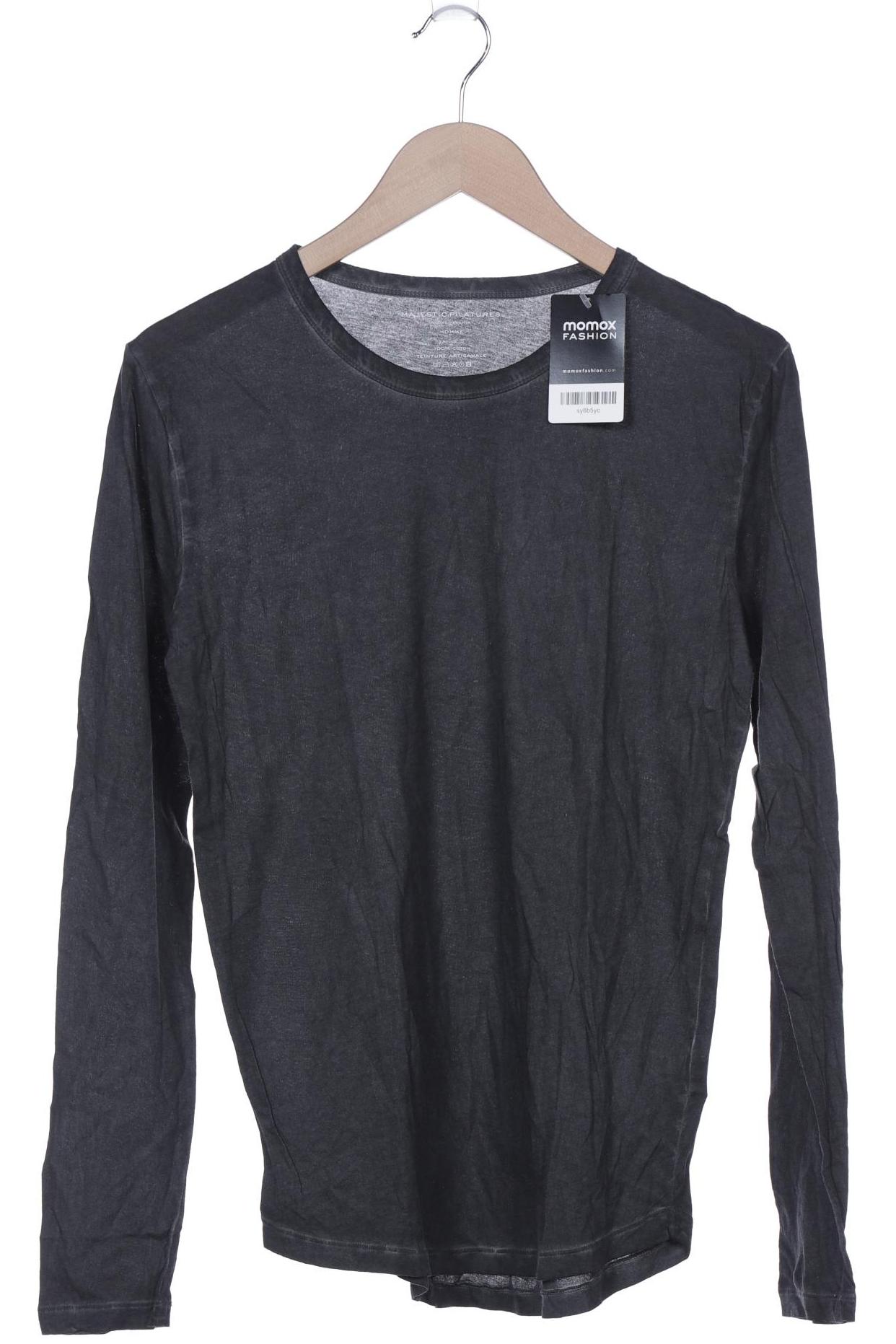 

Majestic Filatures Herren Langarmshirt, grau, Gr. 46