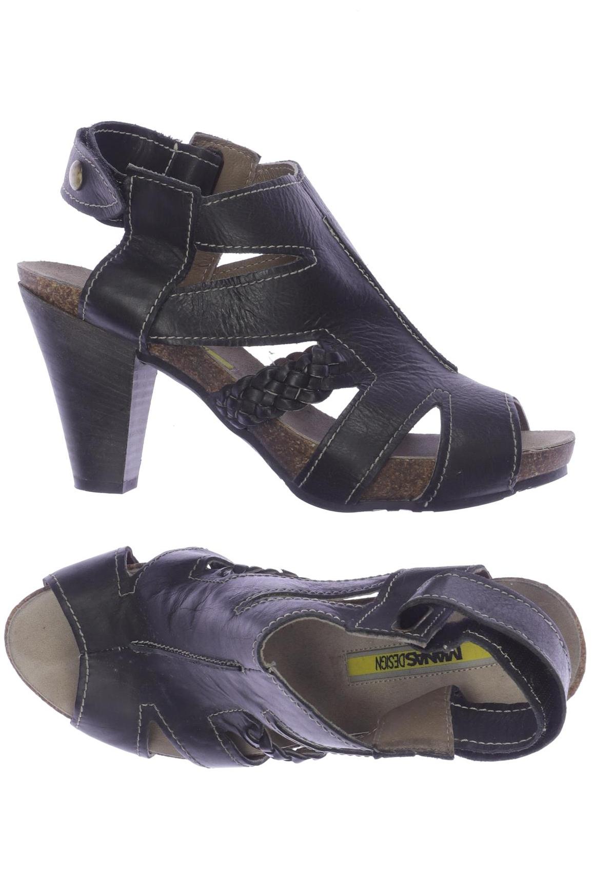 

manas Damen Sandale, schwarz, Gr. 39