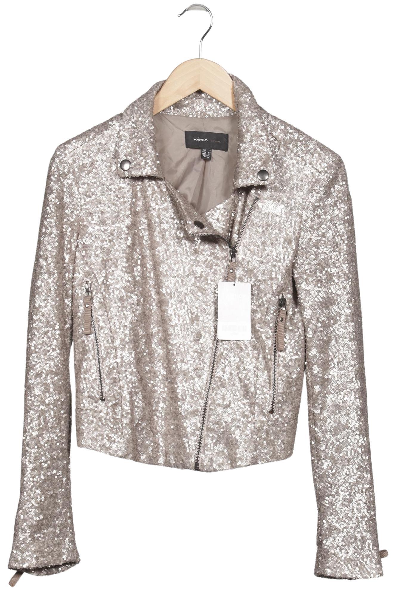 

Mango Damen Jacke, silber, Gr. 36