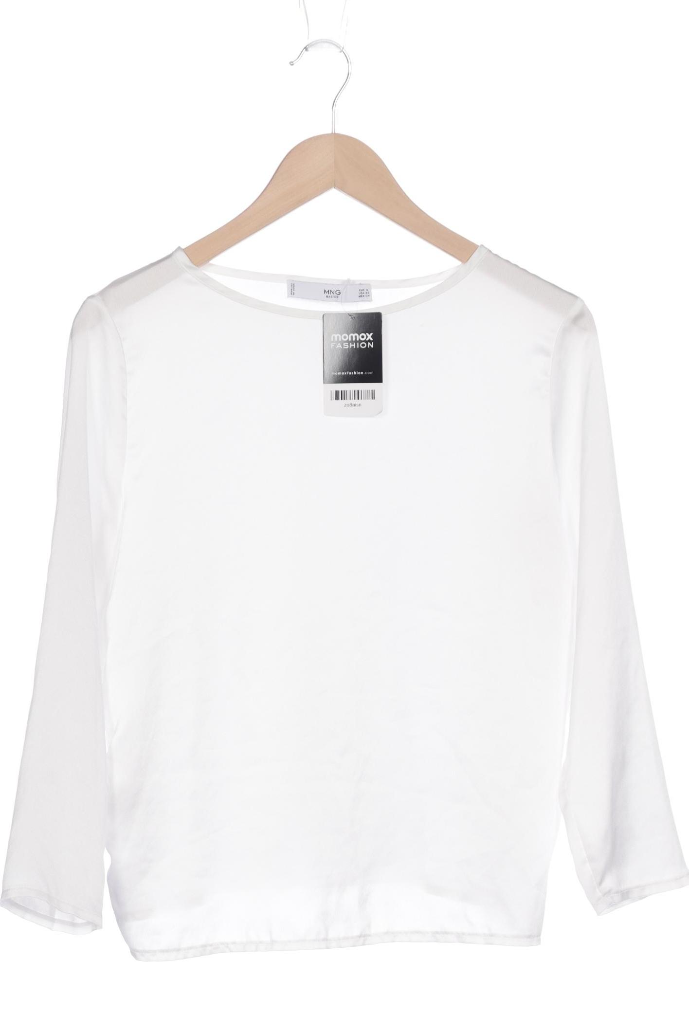 

Mango Damen Langarmshirt, weiß, Gr. 36