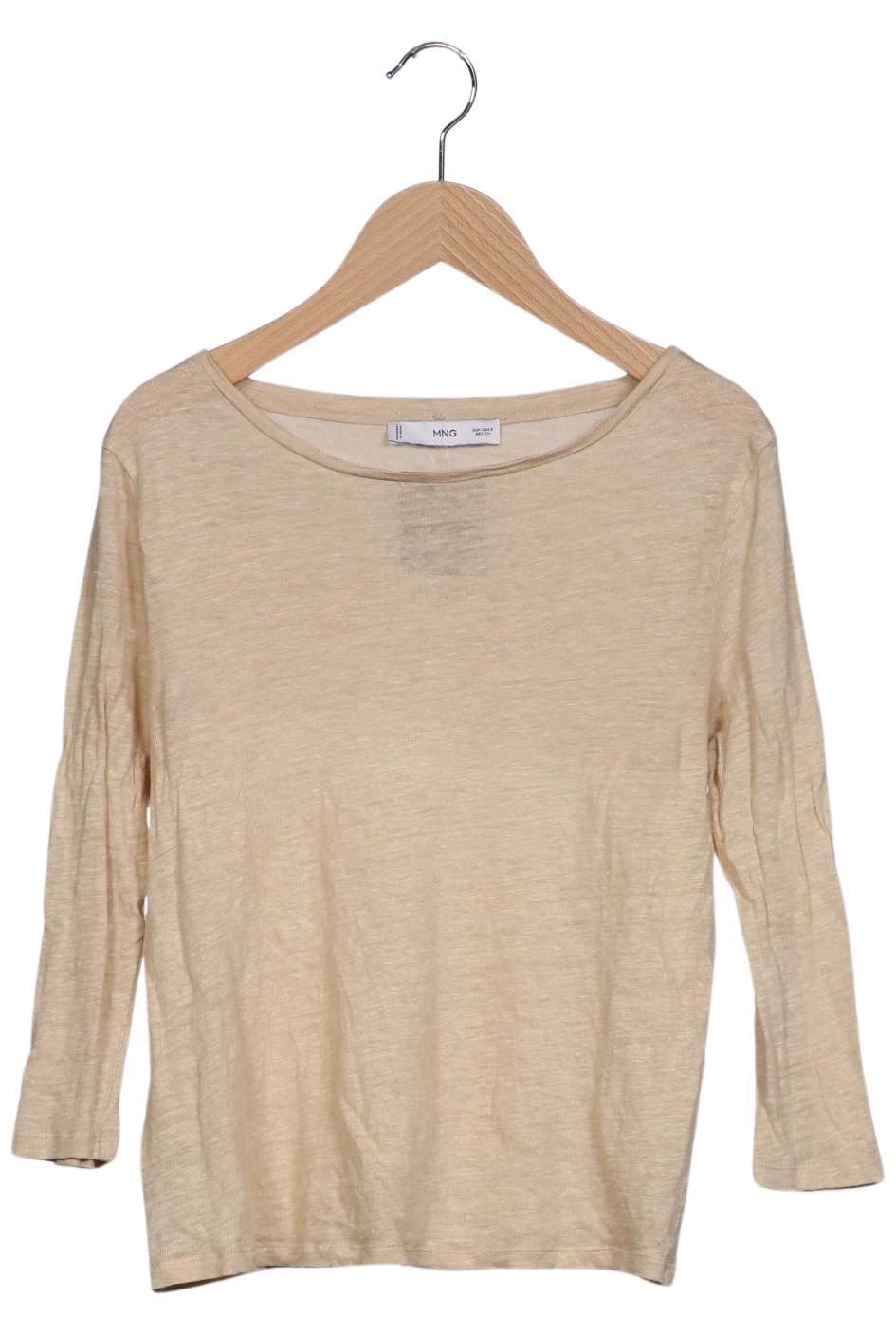 

Mango Damen Langarmshirt, beige, Gr. 36