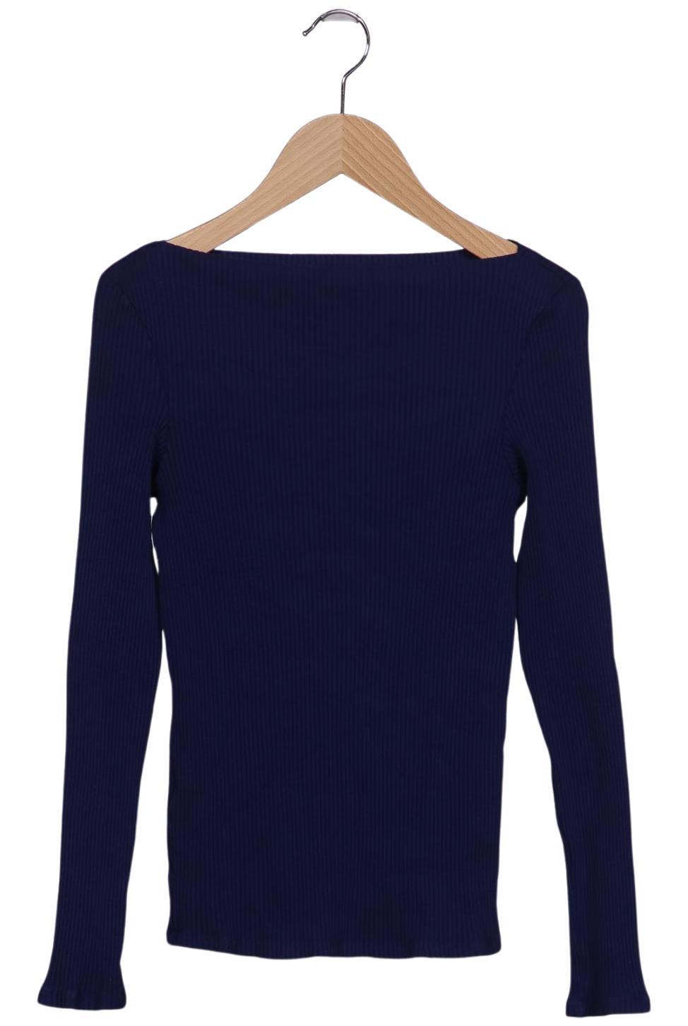 

Mango Damen Langarmshirt, marineblau, Gr. 34