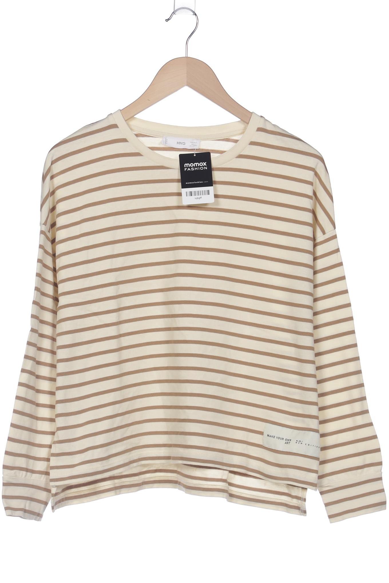 

Mango Damen Langarmshirt, beige, Gr. 38