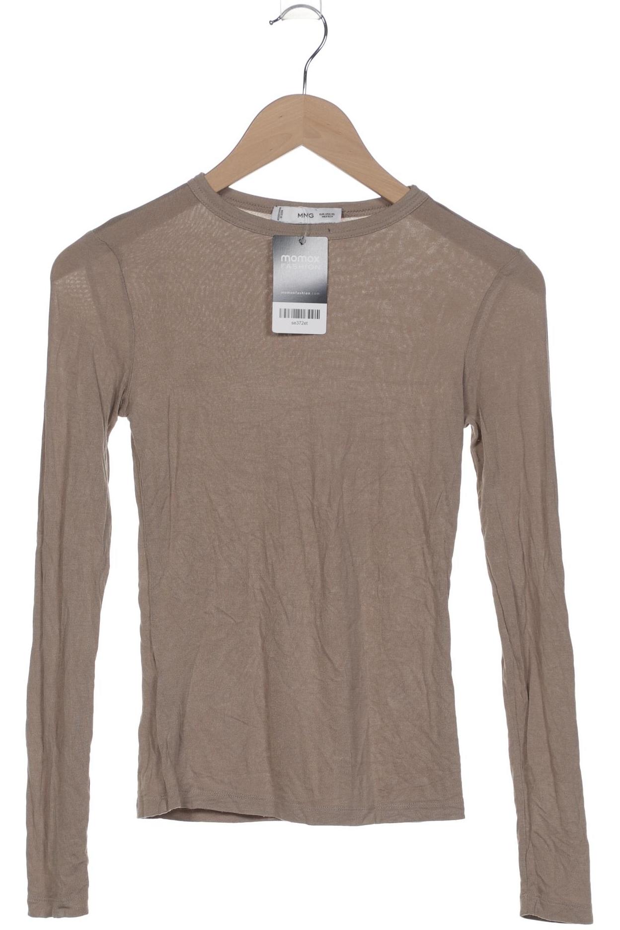 

Mango Damen Langarmshirt, beige, Gr. 34