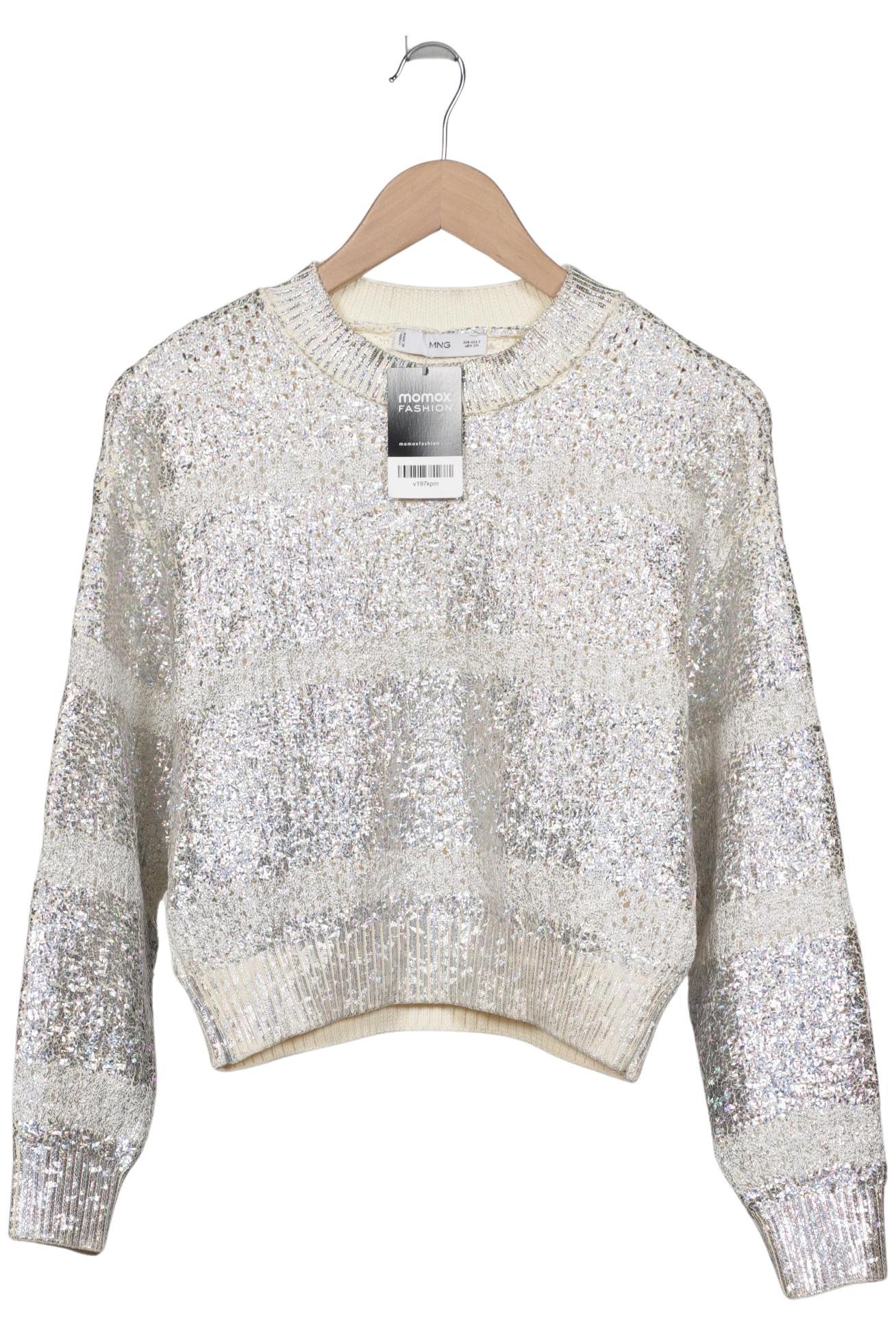

Mango Damen Pullover, silber, Gr. 36
