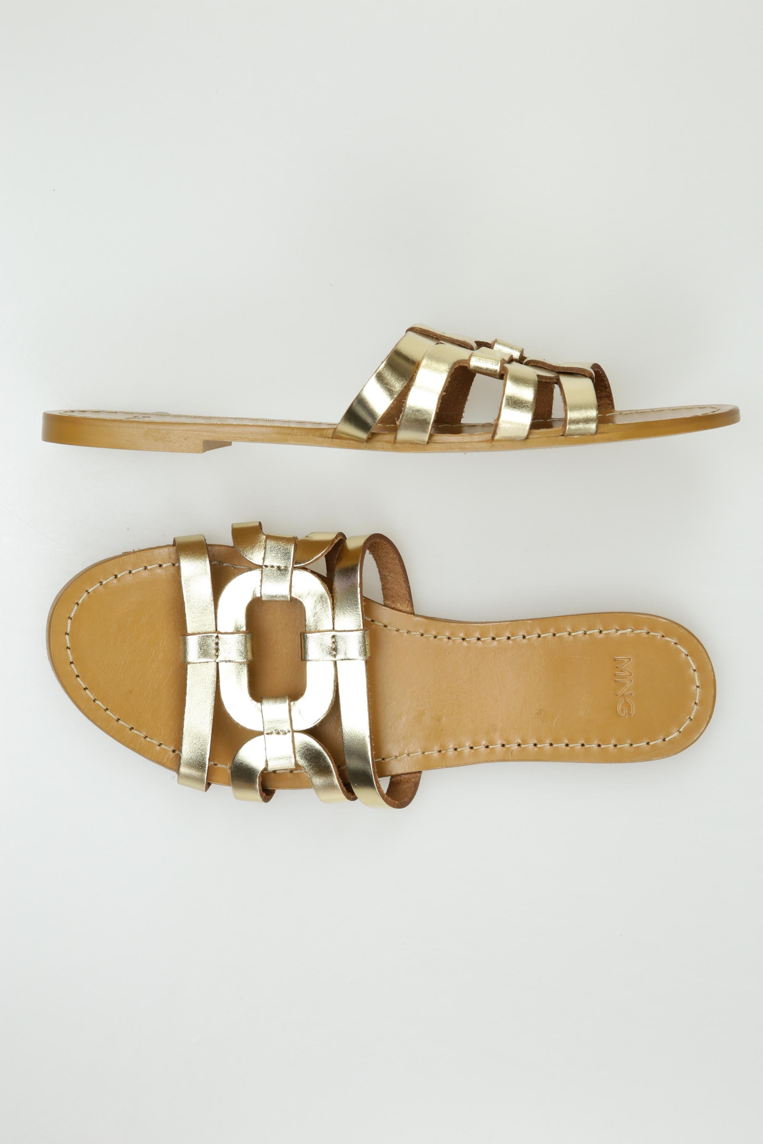 

Mango Damen Sandale, gold, Gr. 38