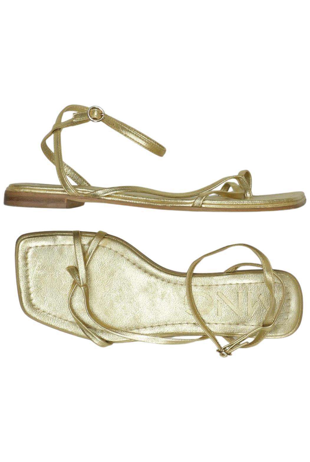 

Mango Damen Sandale, gold, Gr. 38