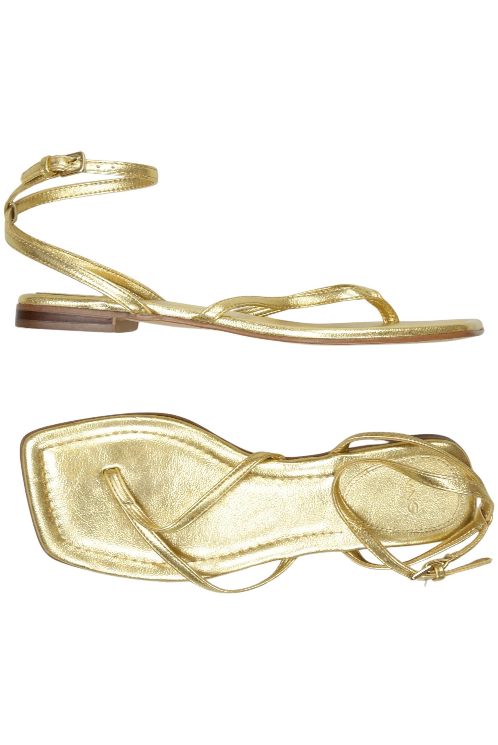 

Mango Damen Sandale, gold, Gr. 38