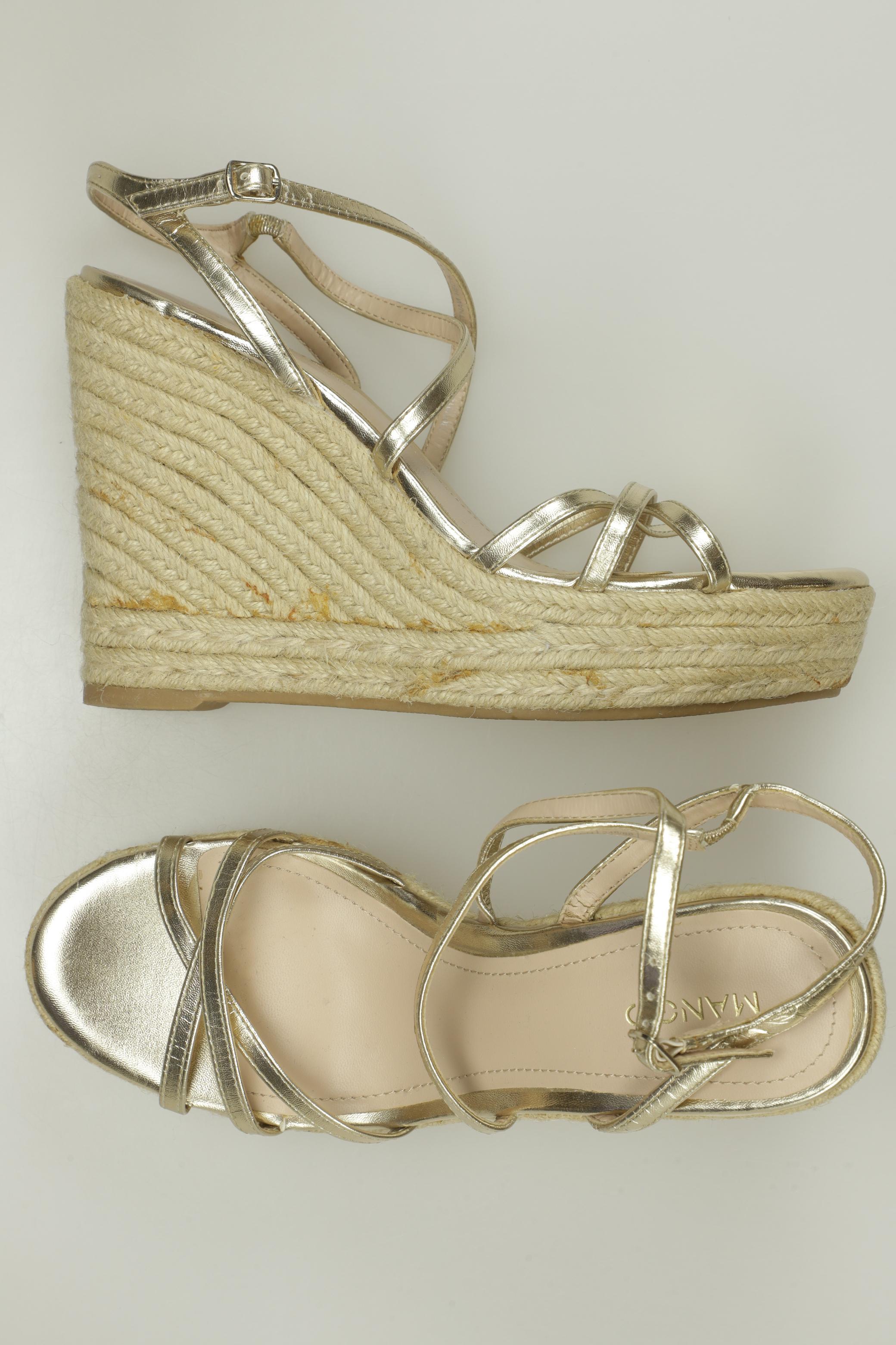 

Mango Damen Sandale, gold, Gr. 39