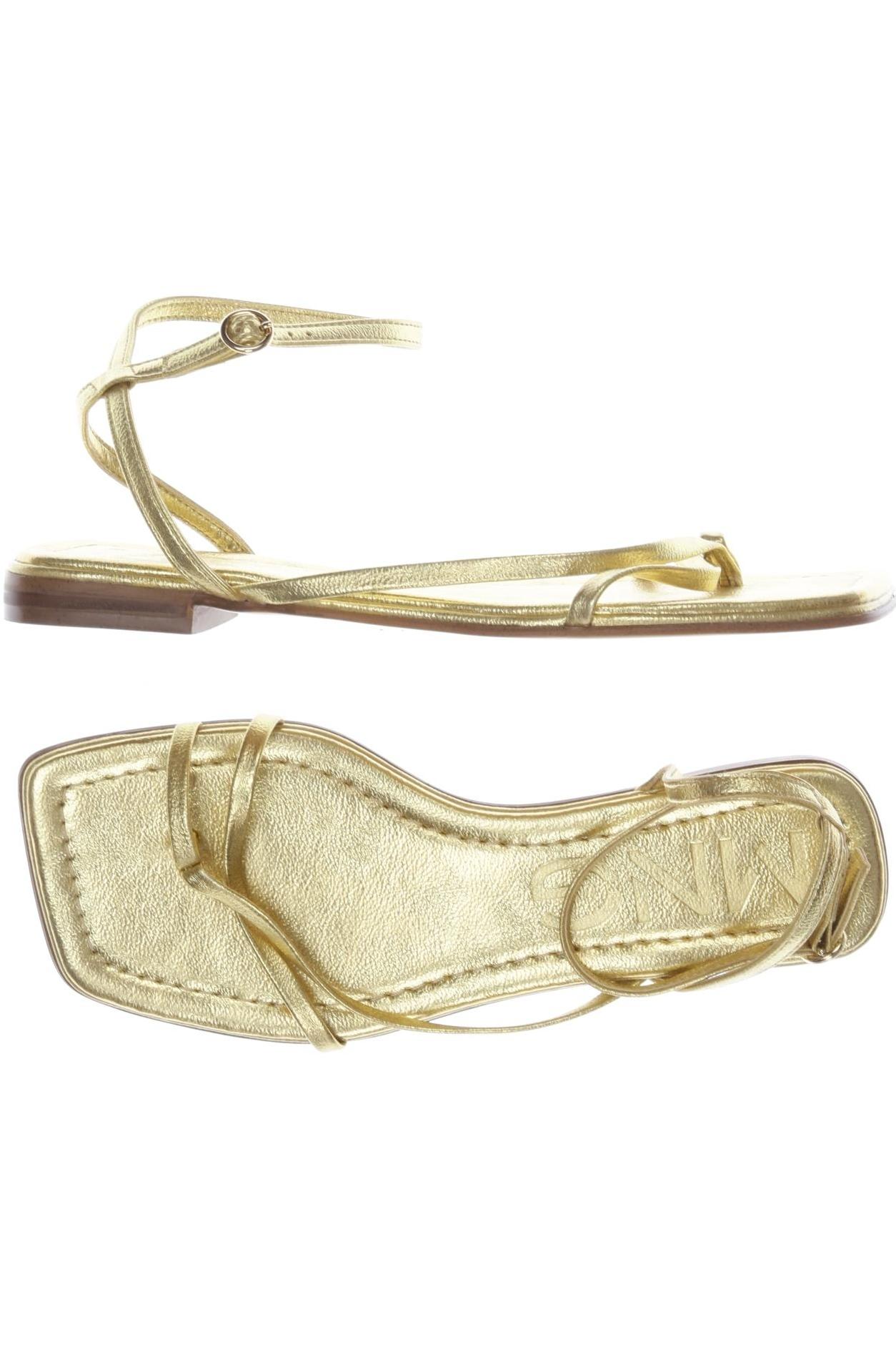 

Mango Damen Sandale, gold, Gr. 37