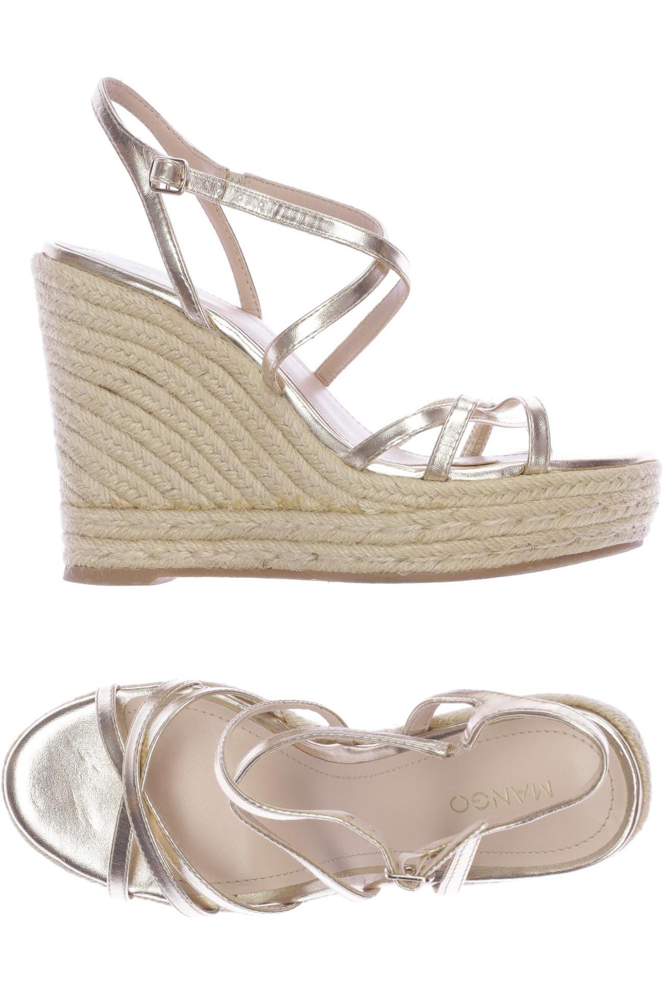 

Mango Damen Sandale, gold, Gr. 38